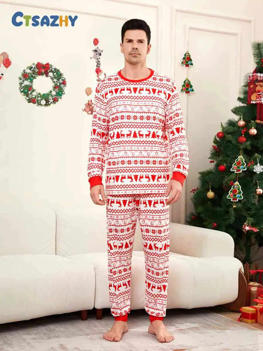 Reindeer Pjs Family Matching Christmas Pajamas Sets #24518