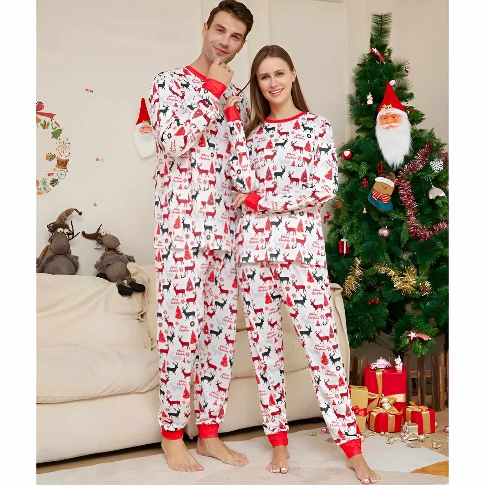 Kids White Matching Family Christmas Pajamas
