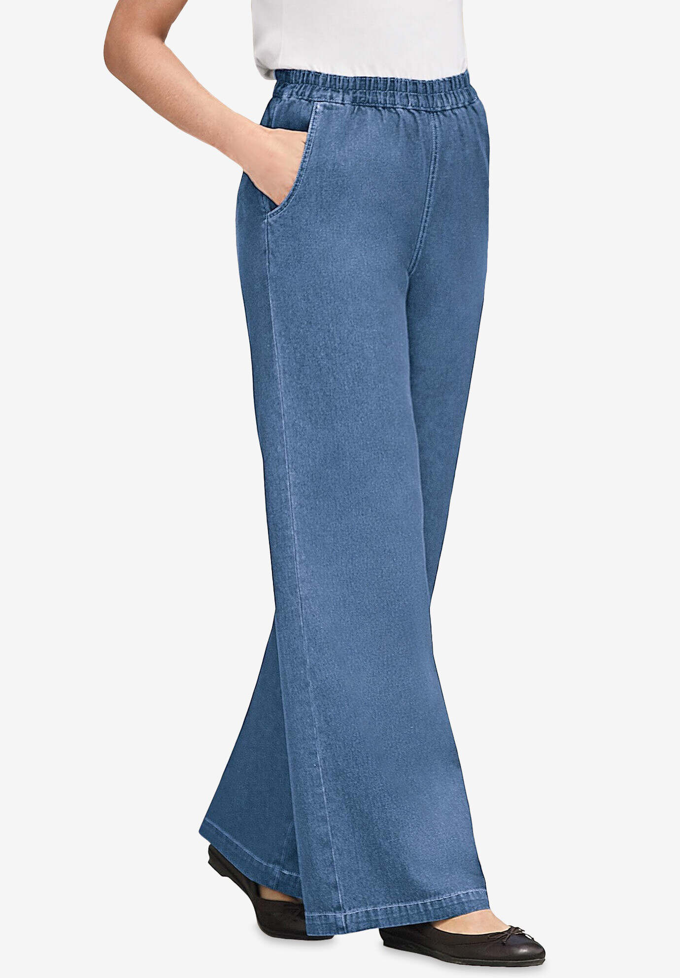 Perfect Elastic Waist Wide-Leg Jean