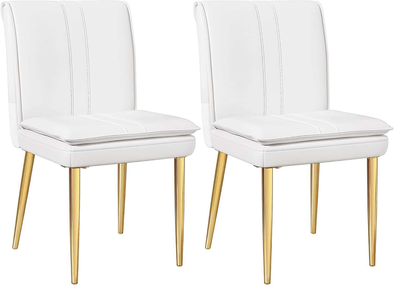 VECELO Upholstered PU Dining Chairs Set of 2
