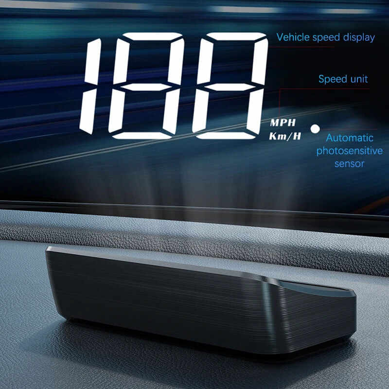 Car HUD Speedometer - GPS Head-Up Display with Windshield Projection