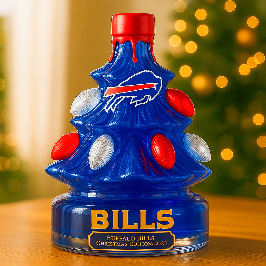 Buffalo Bills Christmas Tree Whiskey Bottle