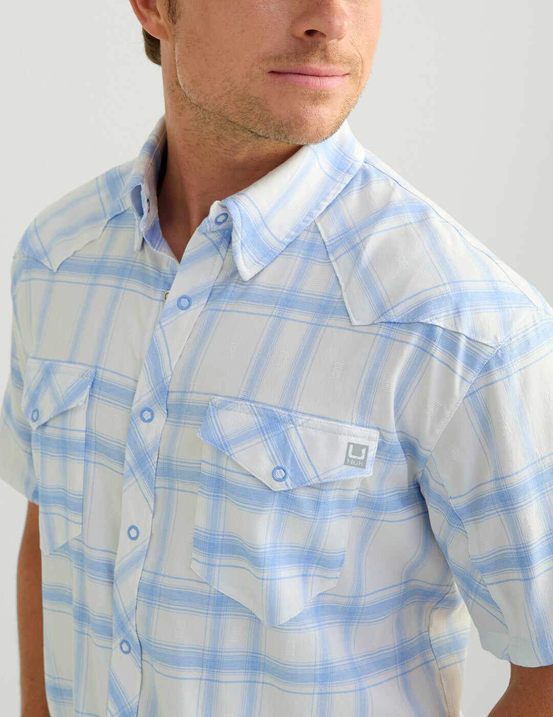 Diamond Back Plaid Short Sleeve Button-Down