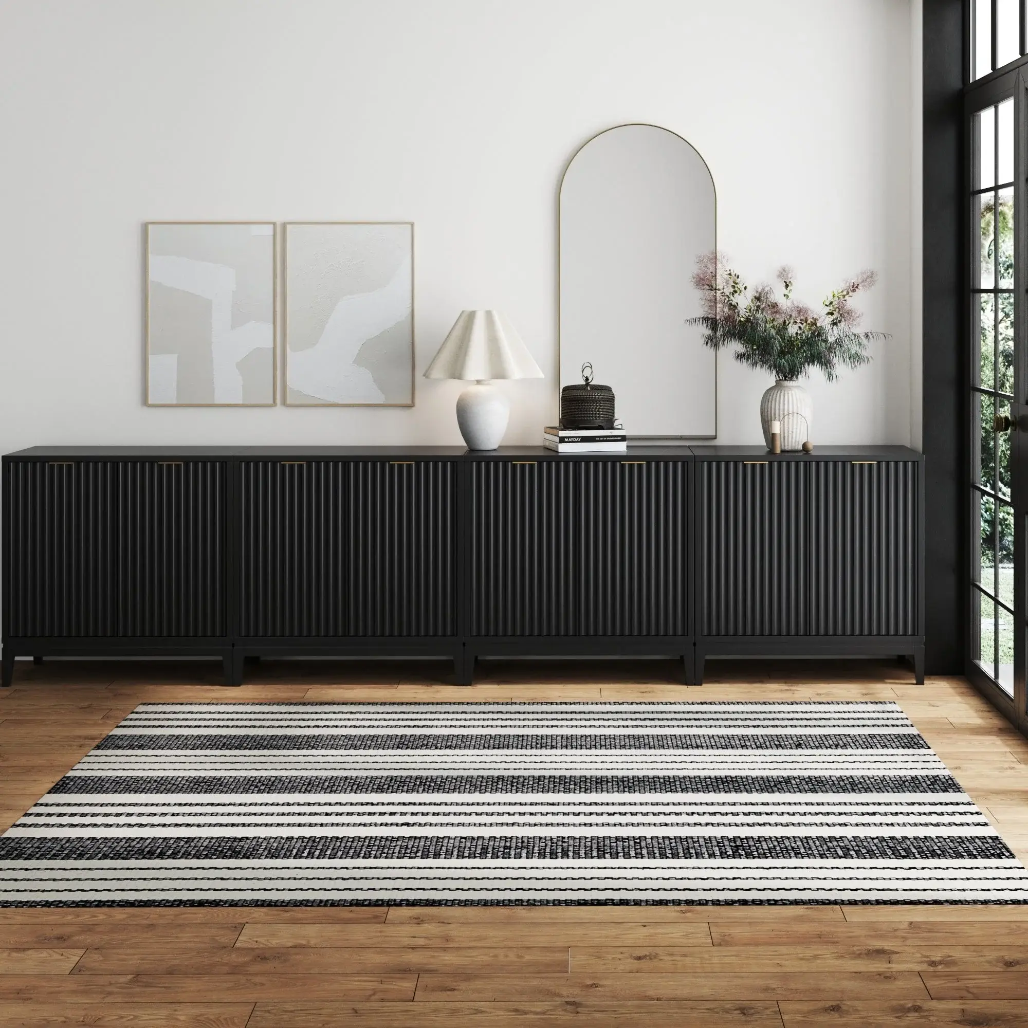 Jasper Modern Sideboard, Kitchen Storage Cabinet with Fluted Doors