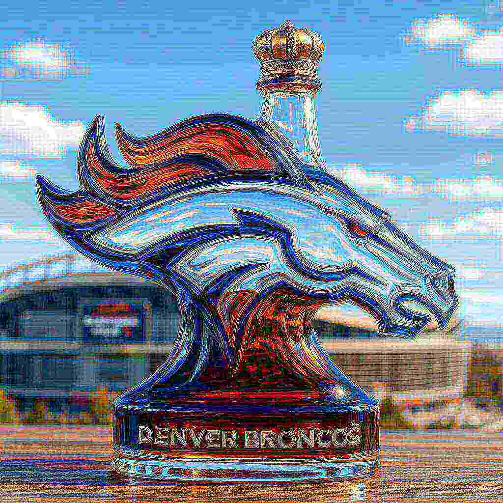 Denver Broncos whiskey bottle