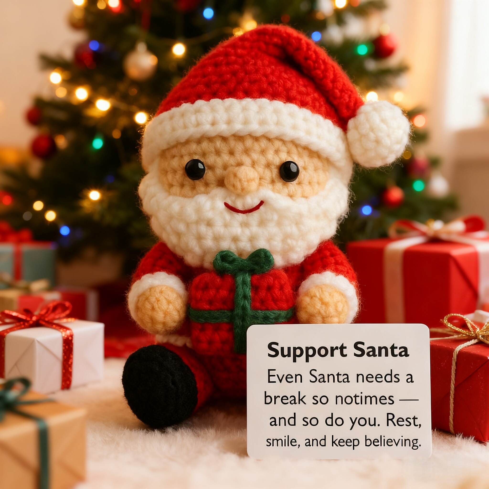 Santa Knitted Emotional Support Doll