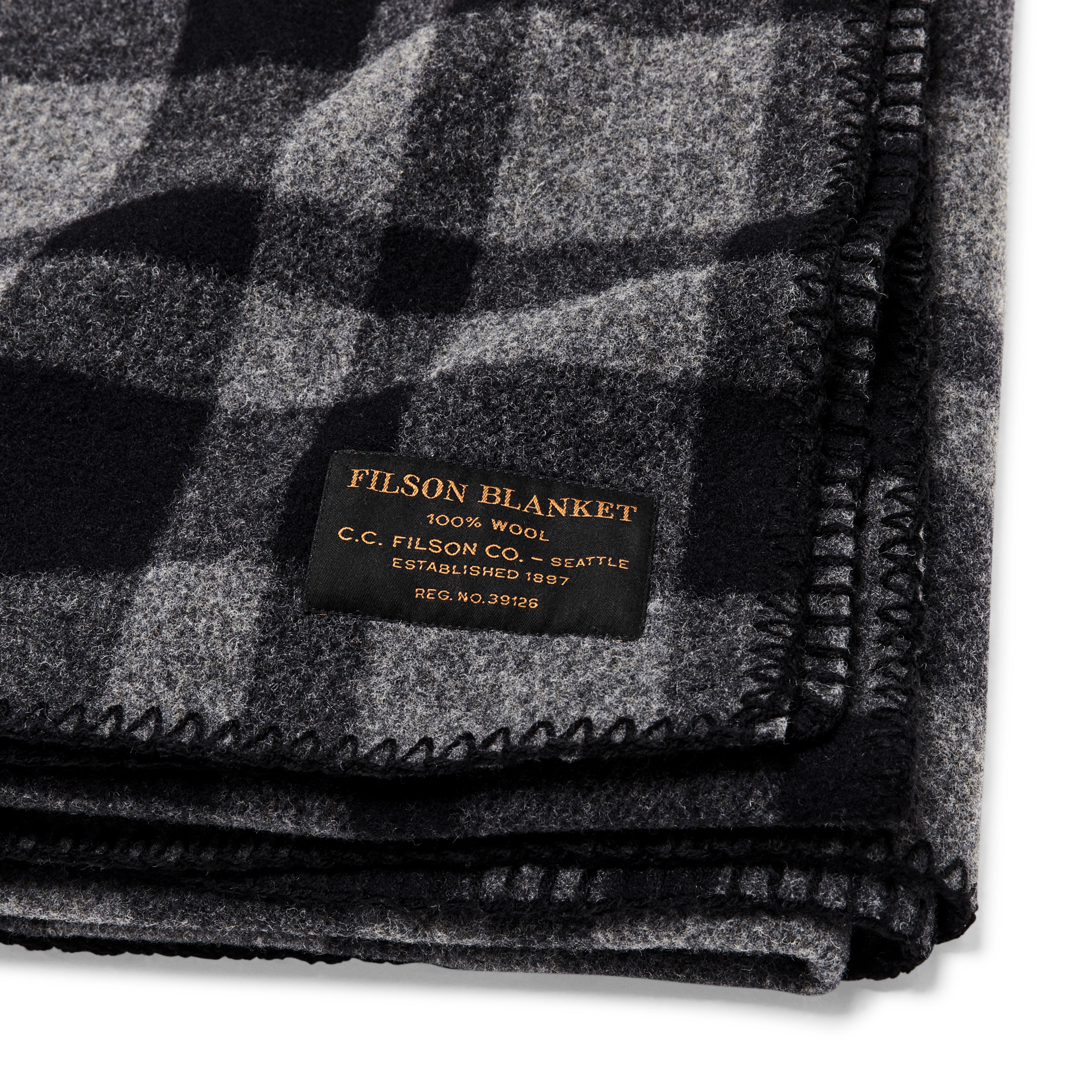 Mackinaw Wool  Blanket - Charcoal Black