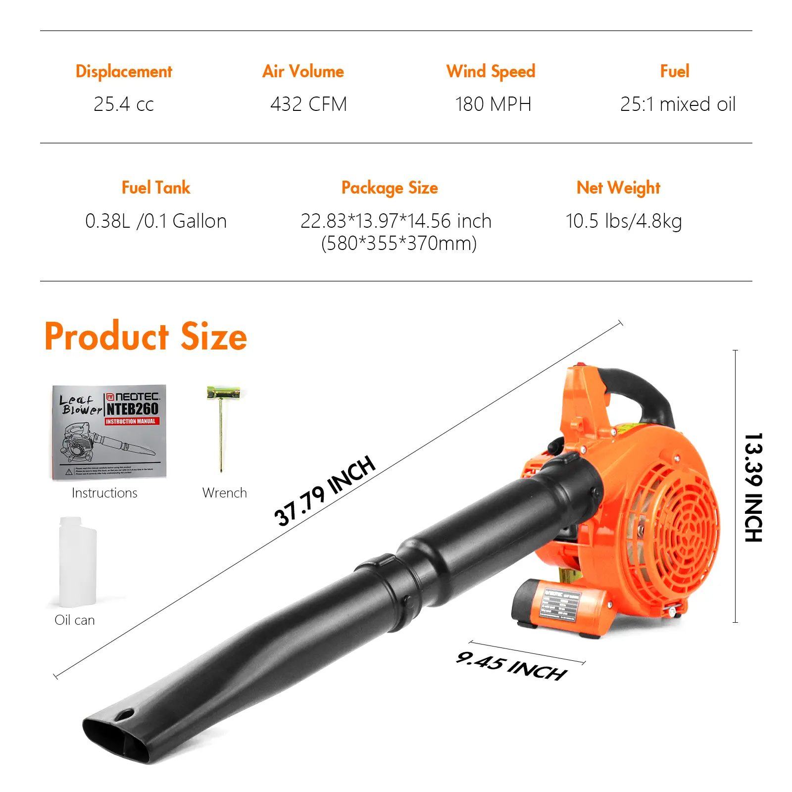 25.4CC & 52CC Gas Leaf Blower Combo - Powerful & Ergonomic