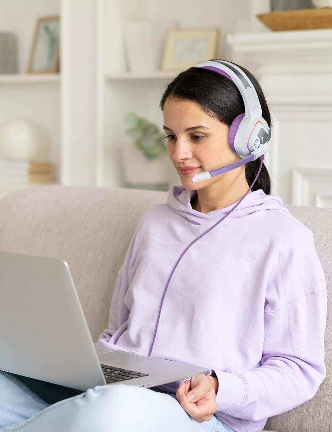 ZIUMIER Z66 Gaming Headset, Wired, Over-Ear, Noise Cancelling Mic, RGB Light, Stereo Surround Sound, Compatible with PS4, PS5, Xbox One, Laptop (Green)