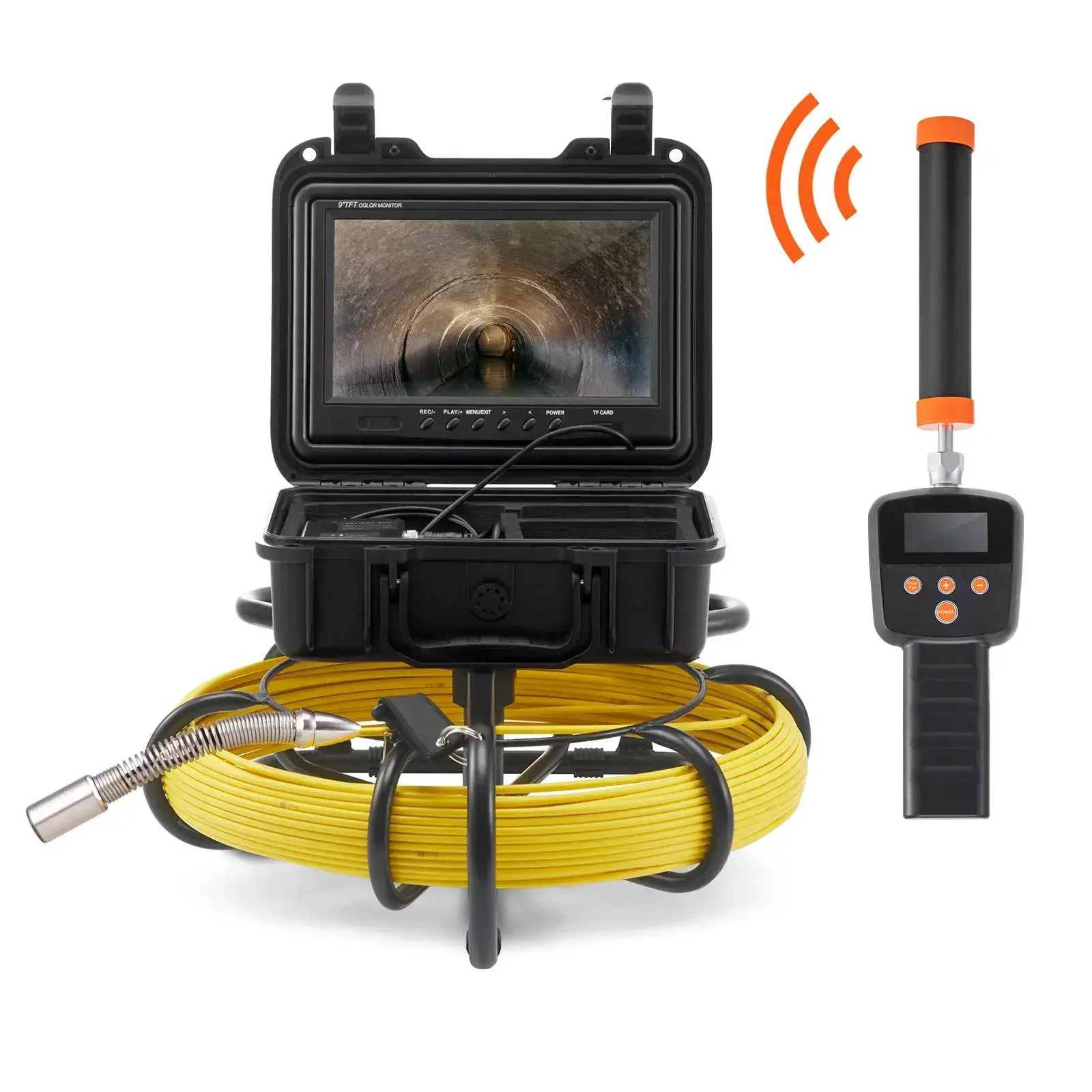 Sewer Camera,  Pipeline Inspection Camera with DVR Function, IP68 Camera with 12 Adjustable LEDs, A 16 GB SD Card for Sewer Line, Home, Duct Drain Pipe Plumbing