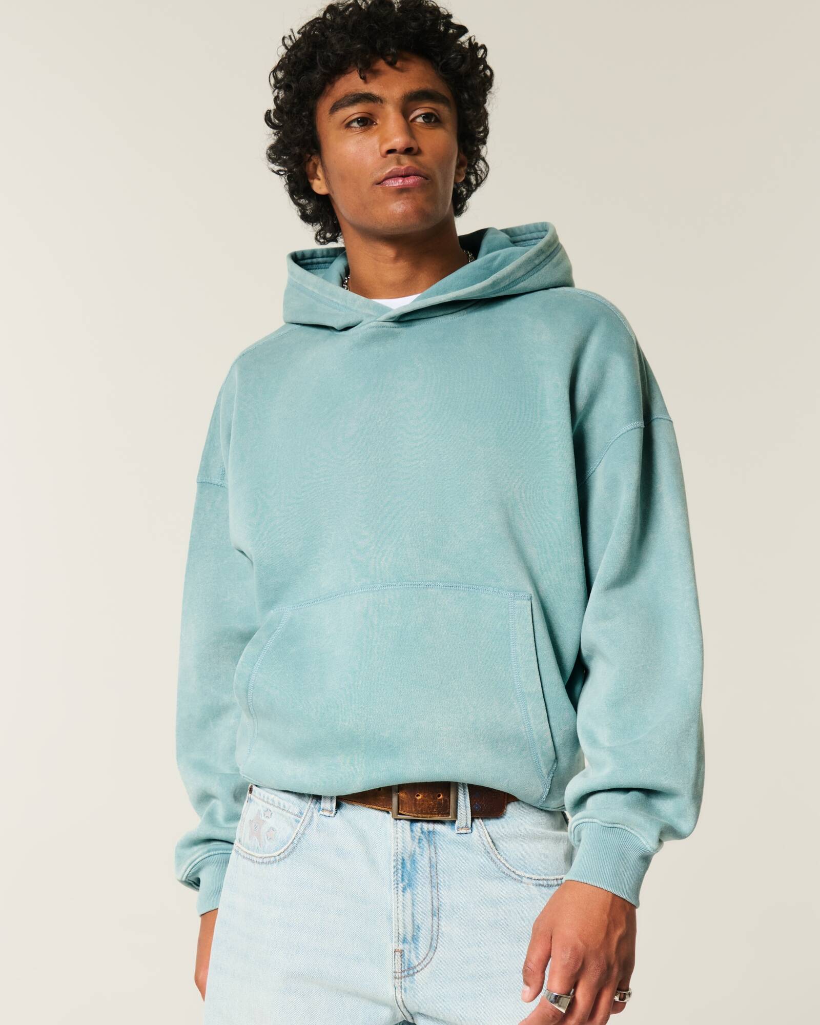 Leopard Print Baggy Cinch Hoodie
