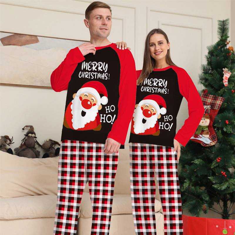 Christmas Matching Family Pajamas Sets With Santa