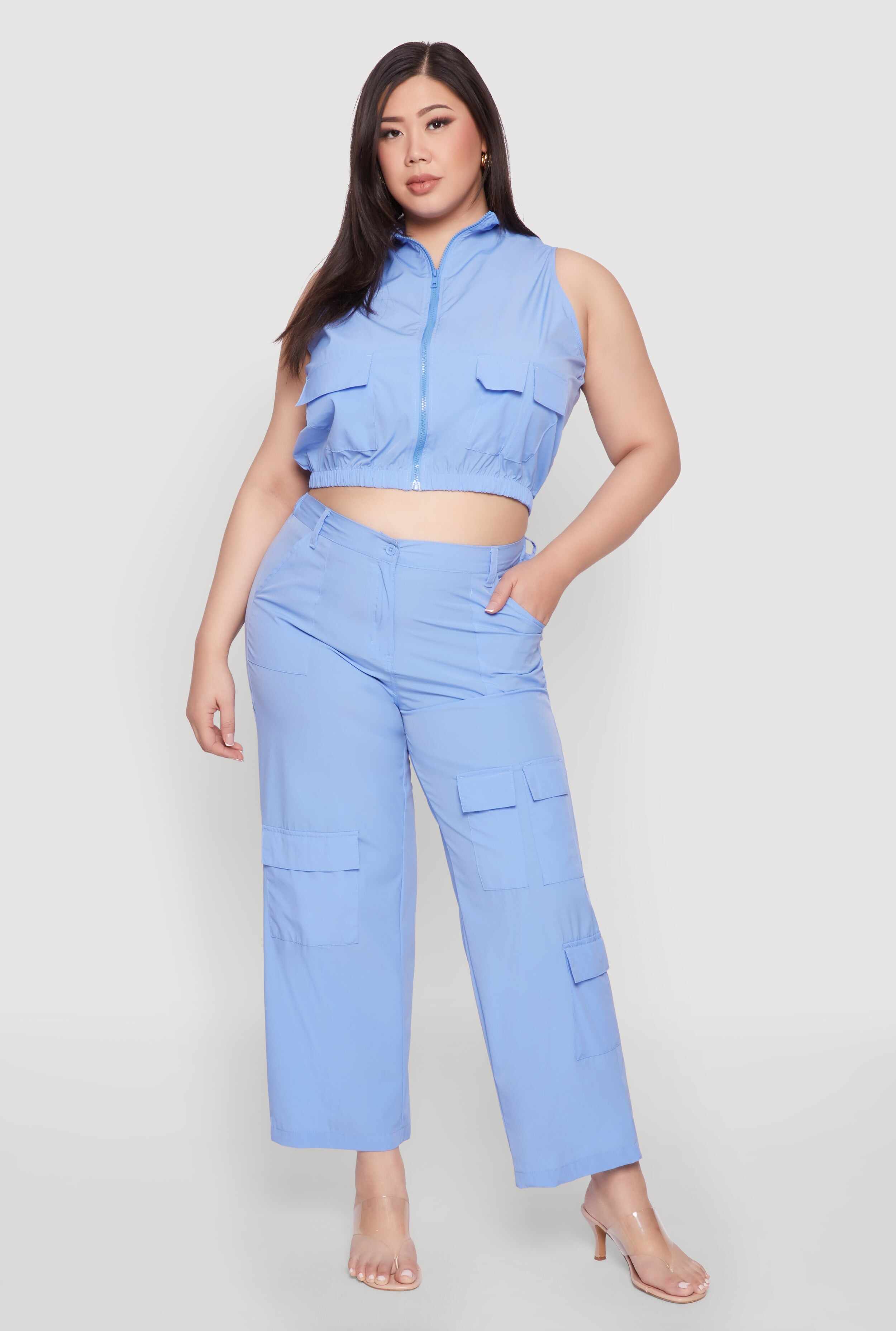 Plus Size Wide Leg Cargo Pants