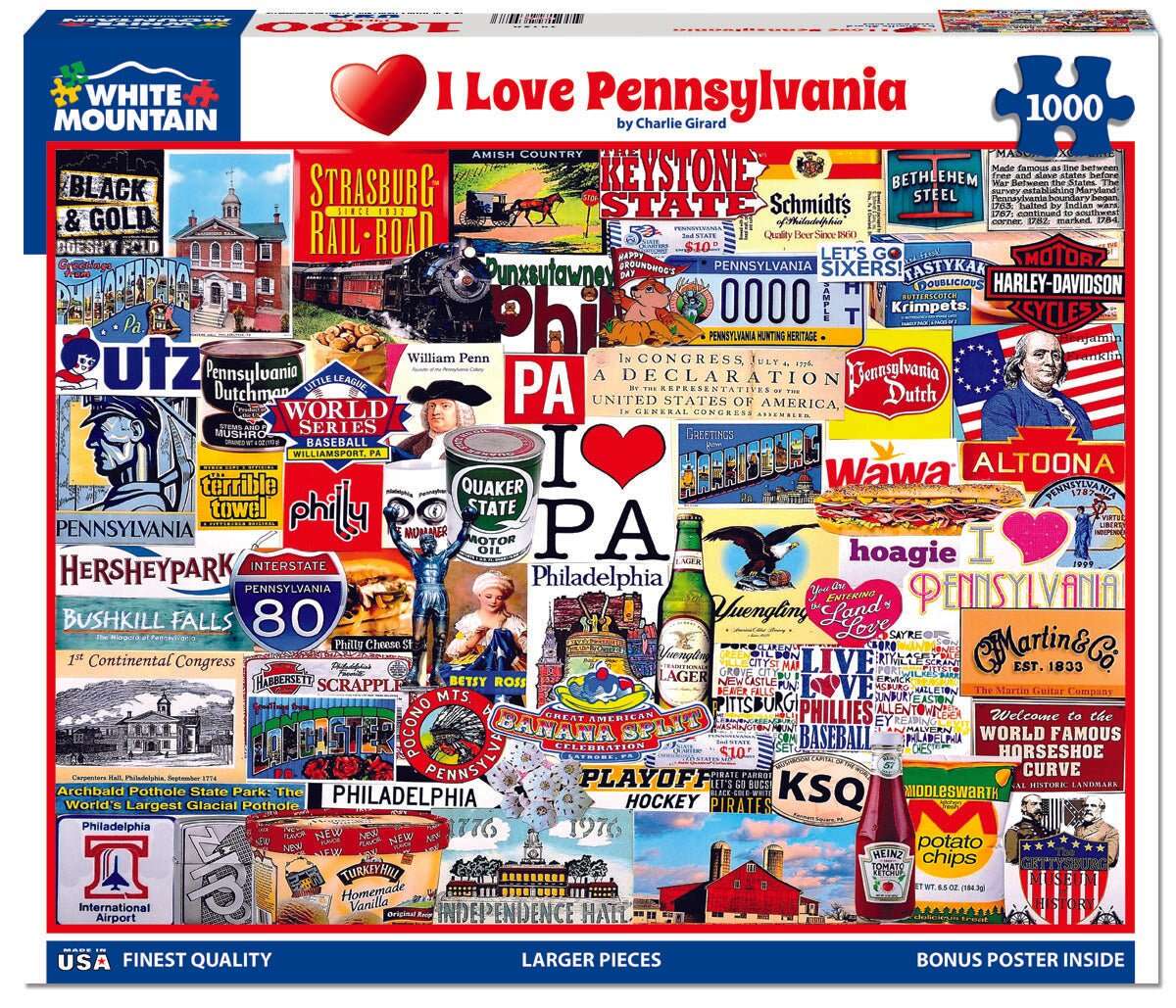 I Love Pennsylvania (1413pz) - 1000 Piece Jigsaw Puzzle