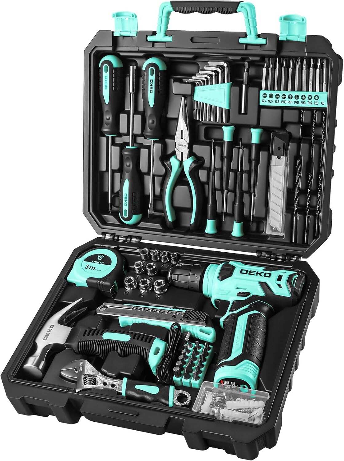 Tool Set：Tool Kit with 8V Cordless Drill,Tool Box with Drill,Hand Drill Set for Men & Women,Home Tool Kits for House Repair,Handyman,DIY 126 Piece
