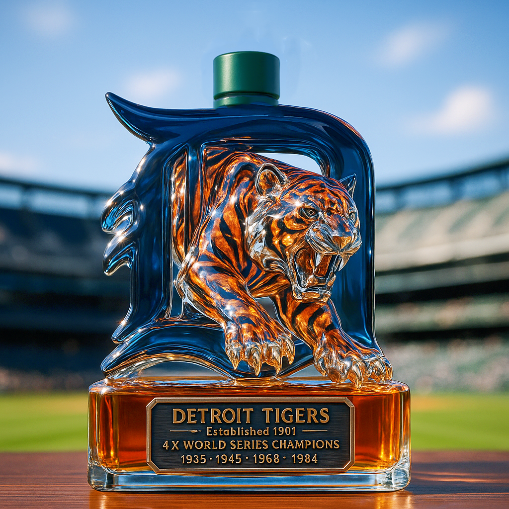 复制Detroit Tigers Whiskey Bottle
