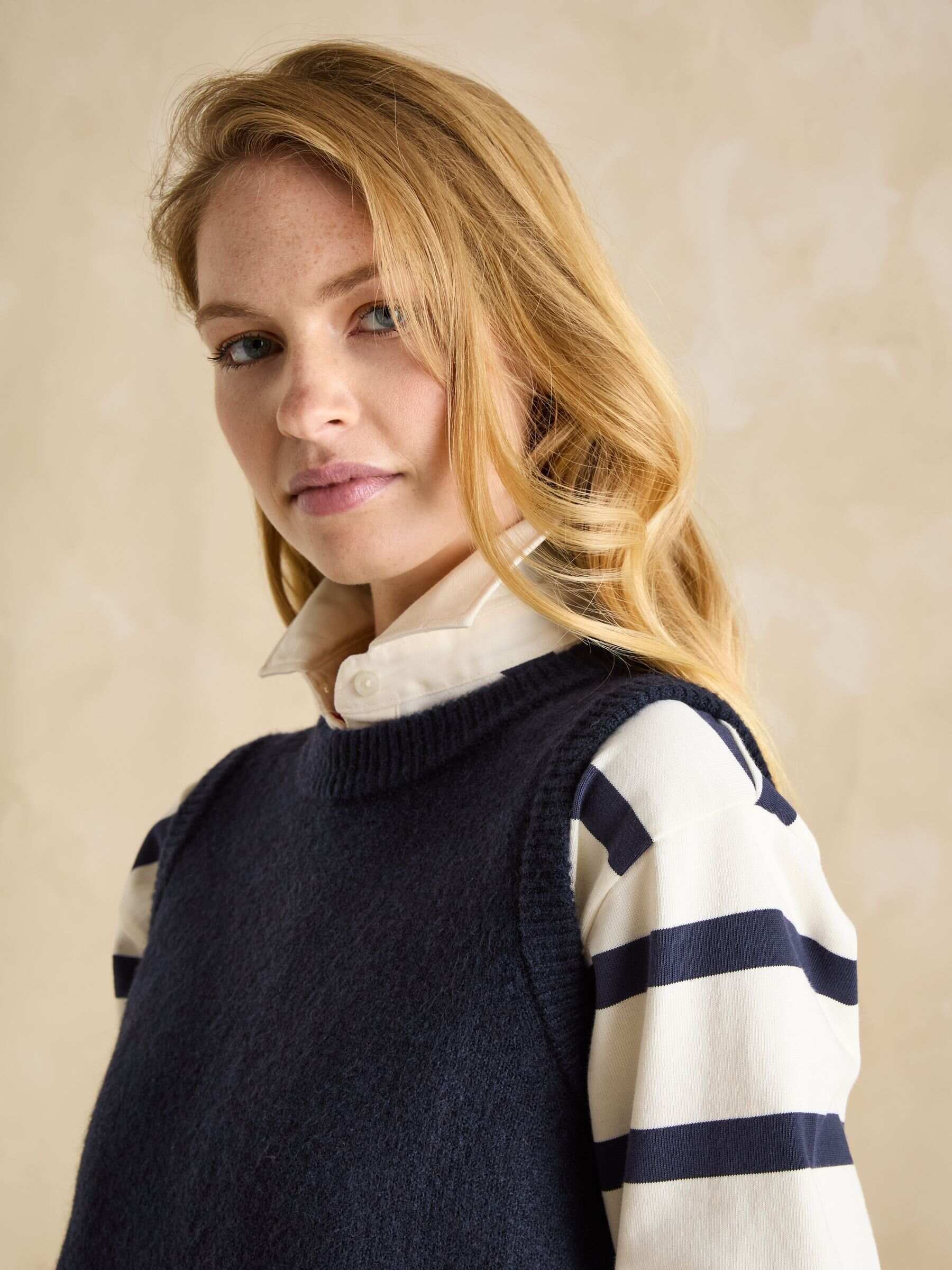 Holly Navy Blue Knitted Vest