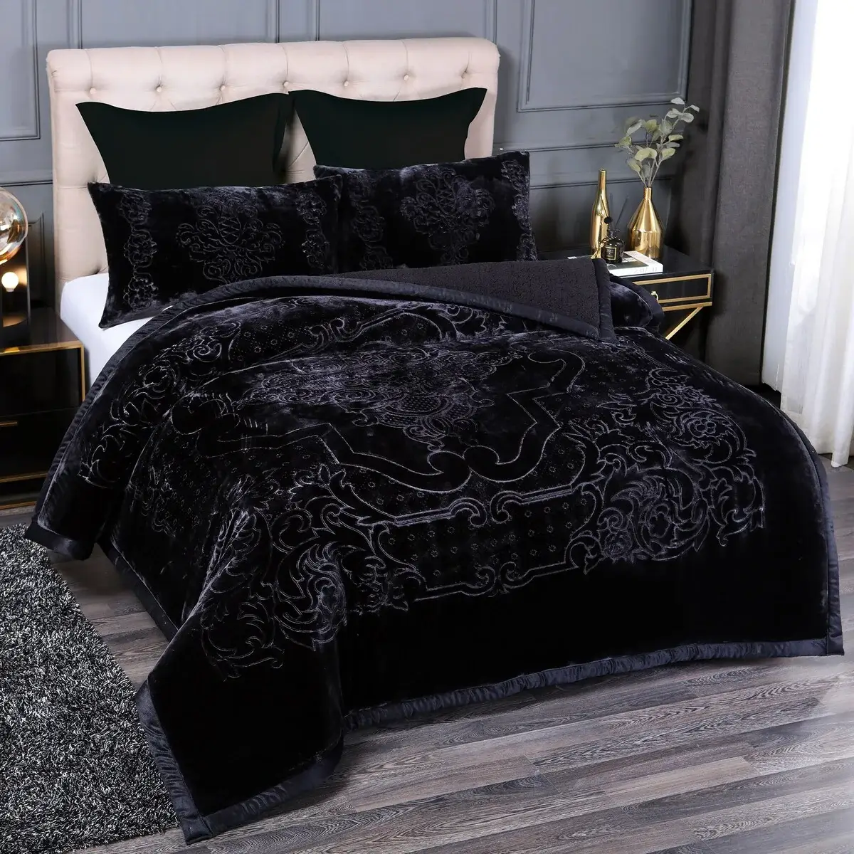 Fleece/ Sherpa Down Alternative 3-piece Comforter Set
