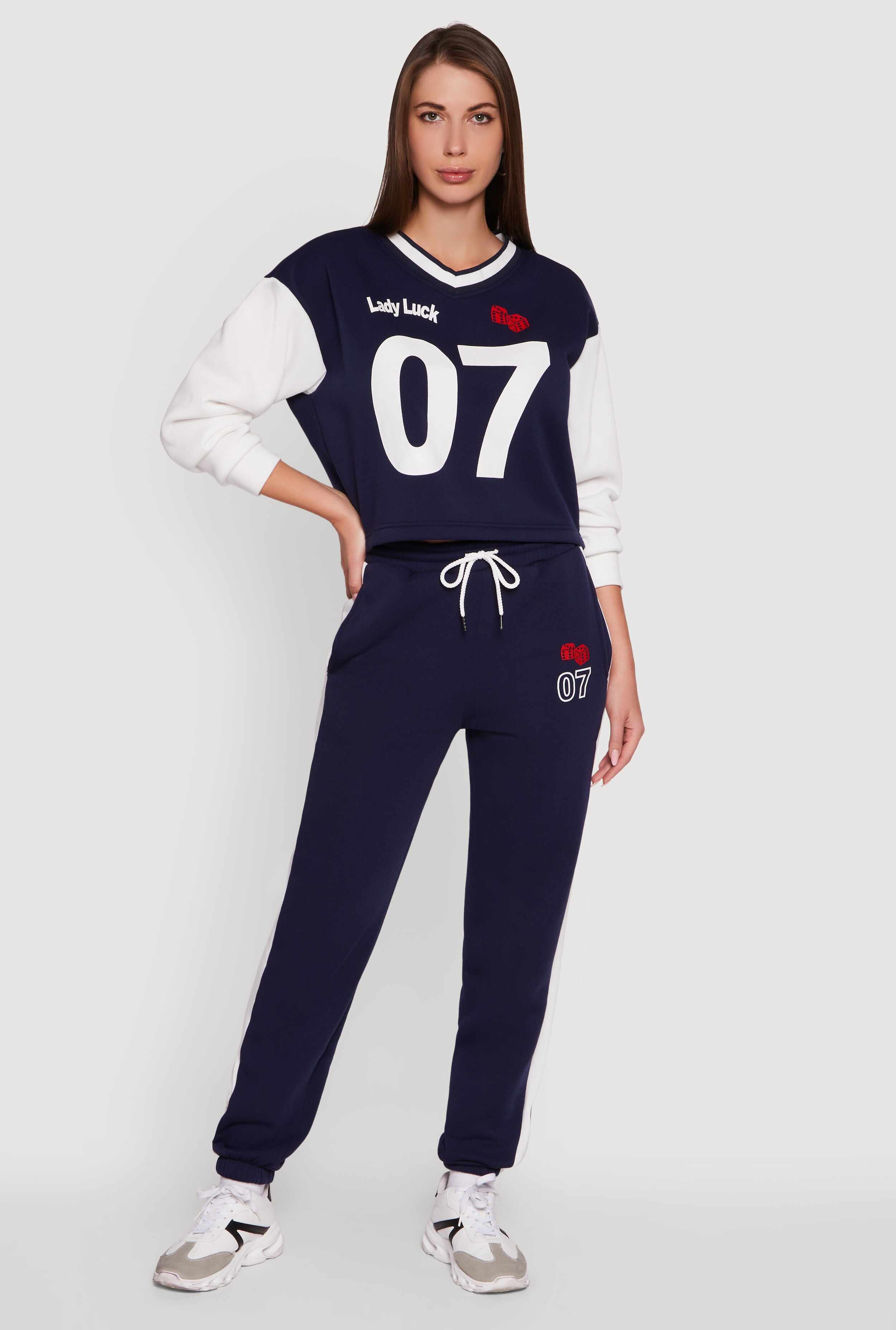 Graphic Varsity Stripe Pull Over Sweatshirt