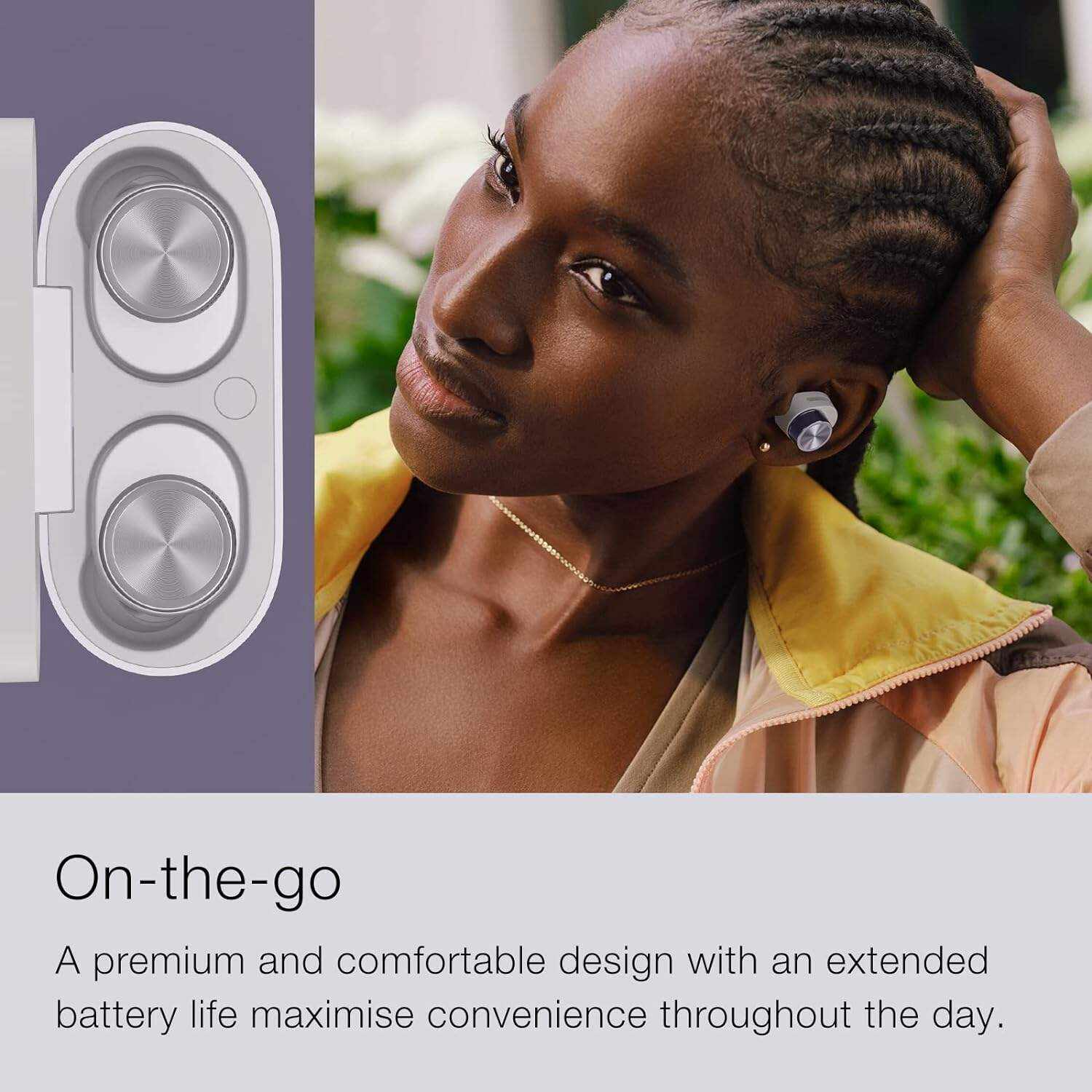 Bowers & Wilkins Pi5 S2 True Wireless Earphones, in-Ear Bluetooth Earbuds with Mic, Active Noise Cancellation, 16-Hr Battery, Android/iOS, Powerful Sound, Extreme Comfort, Sage Green (2023 Model)