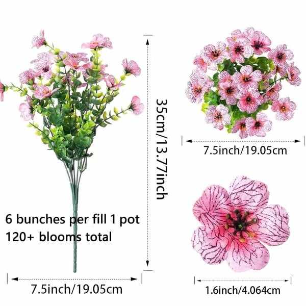 🔥Last Day 49% OFF🔥UV Resistant Silk - Artificial Faux Flowers Eucalyptus Violets