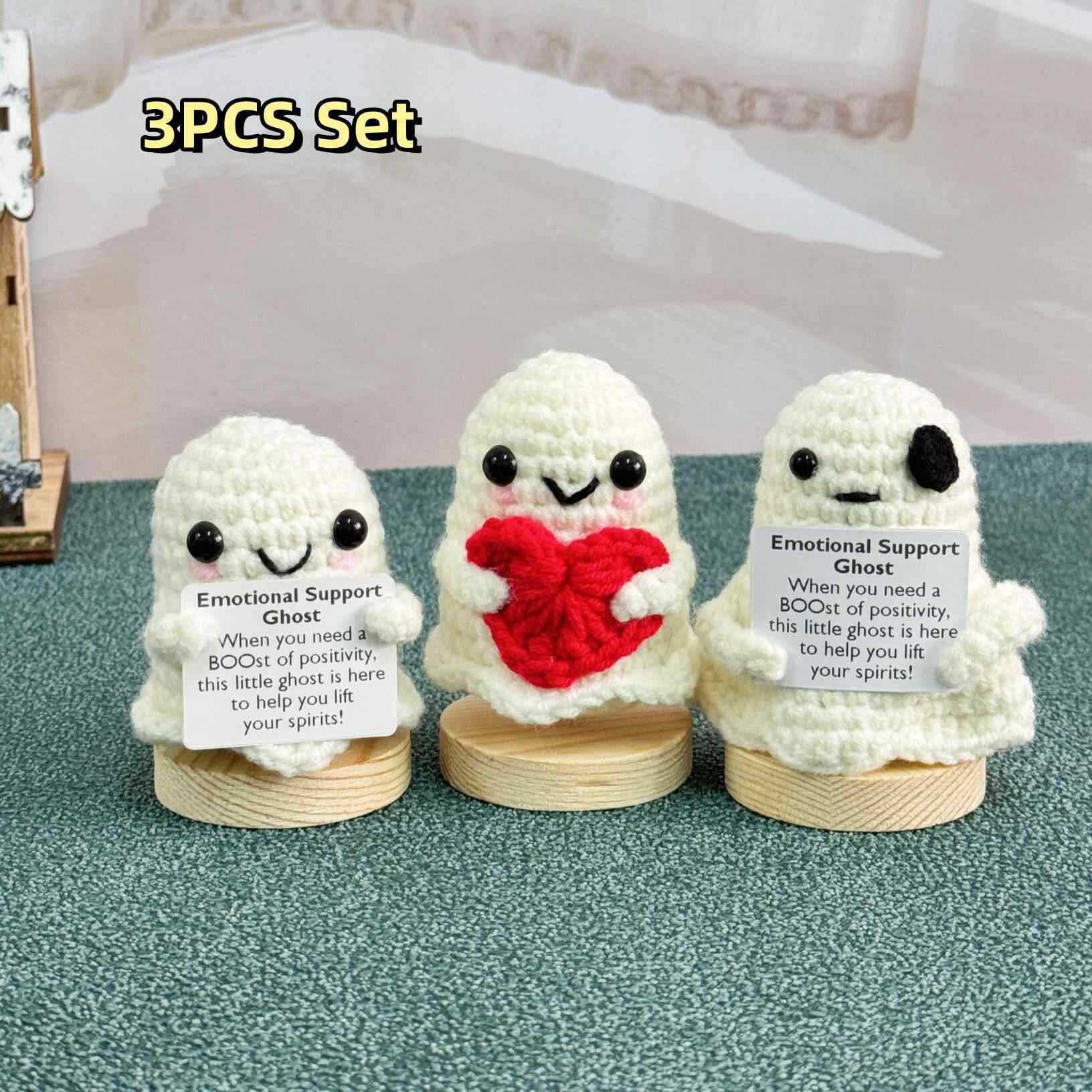 Halloween Crochet Ghost with Pumpkin-Emotional Support Gift