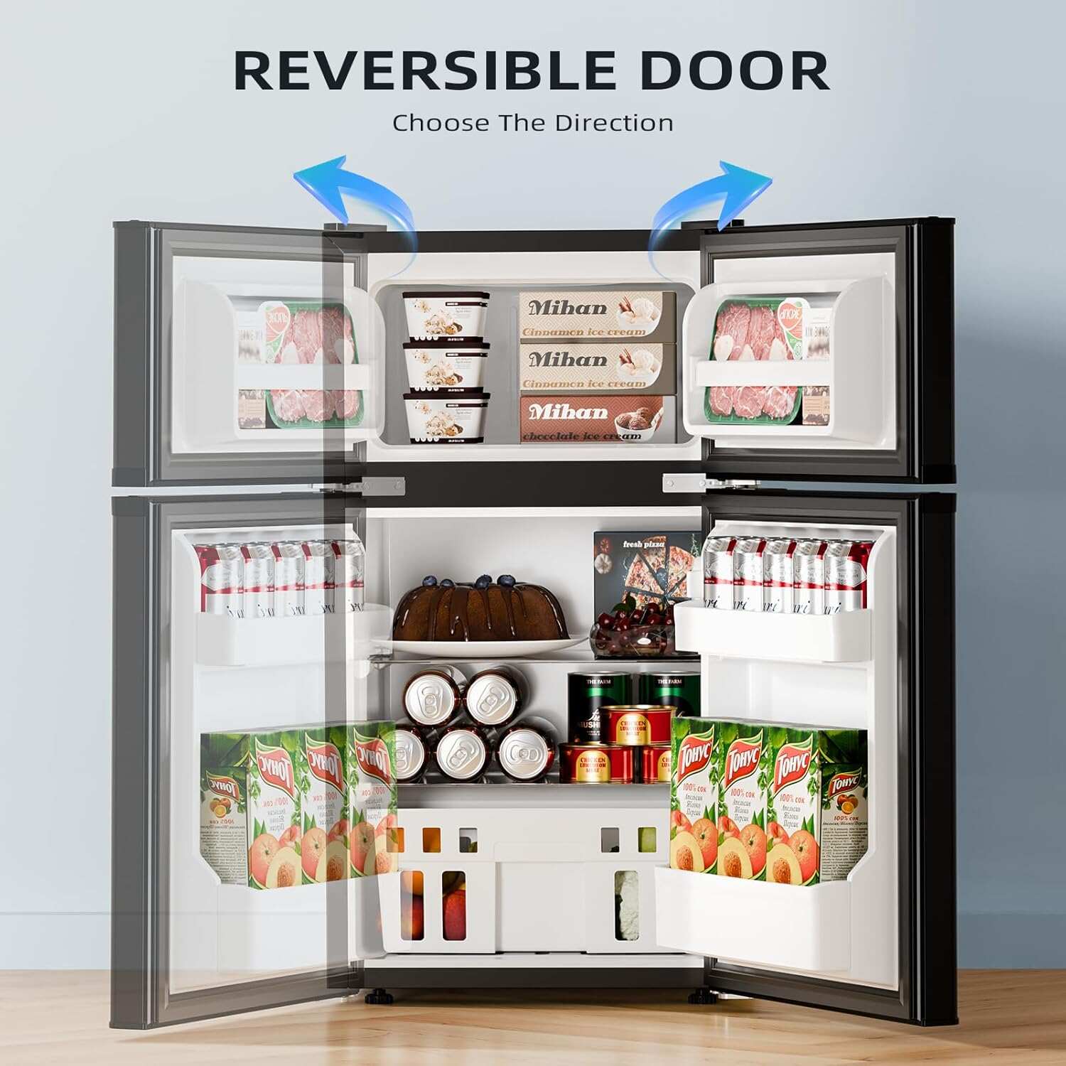 🔥Clearance Sale🔥3.2 Cu.Ft Compact Refrigerator with Freezer – Space-Saving Cooling for Drinks, Food & Snacks