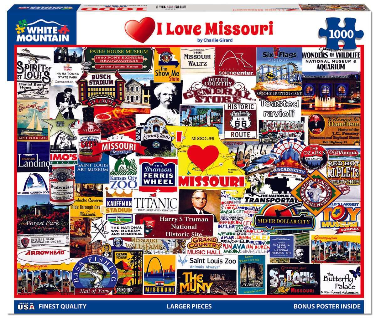 I Love Missouri (1777pz) - 1000 Piece Jigsaw Puzzle