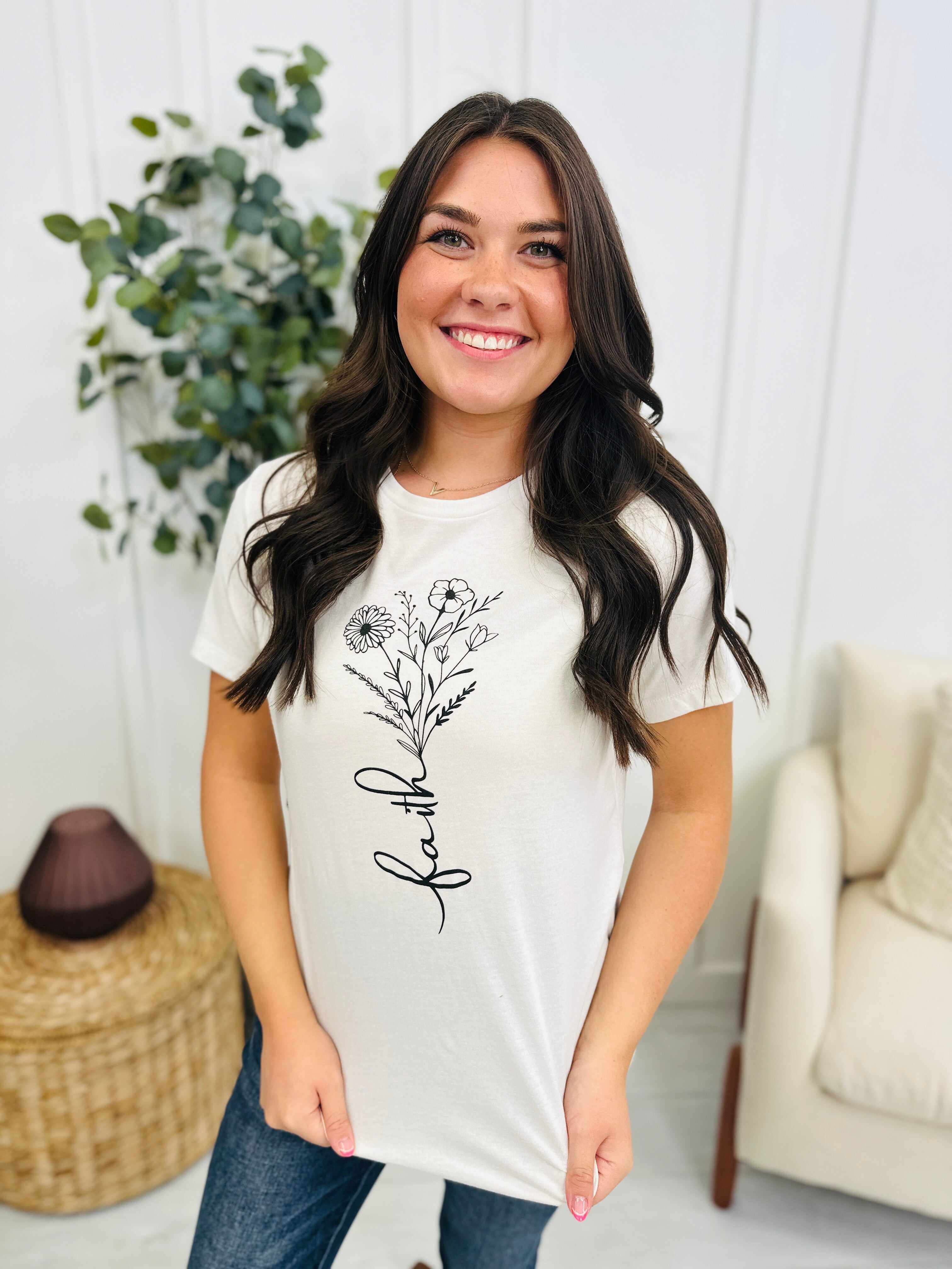 Faith Bouquet Graphic Tee- Multiple Colors!