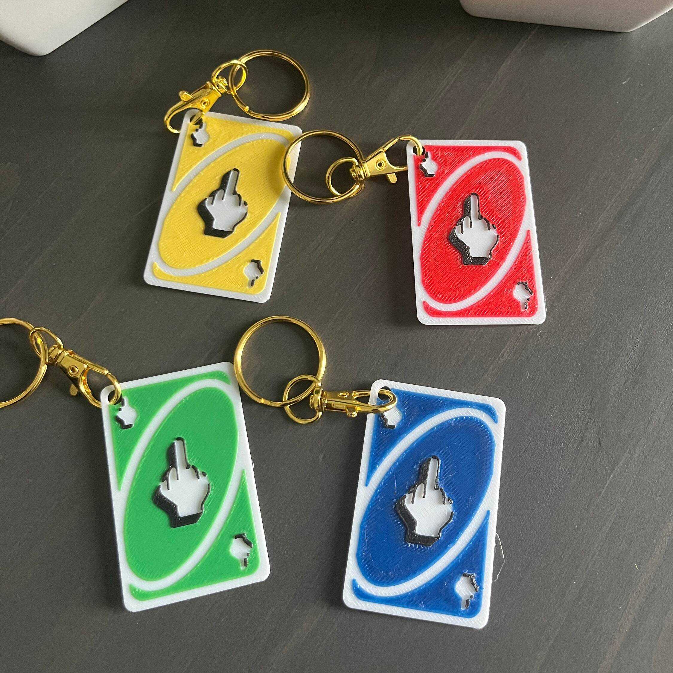 uno middle finger flip reverse card | keychains