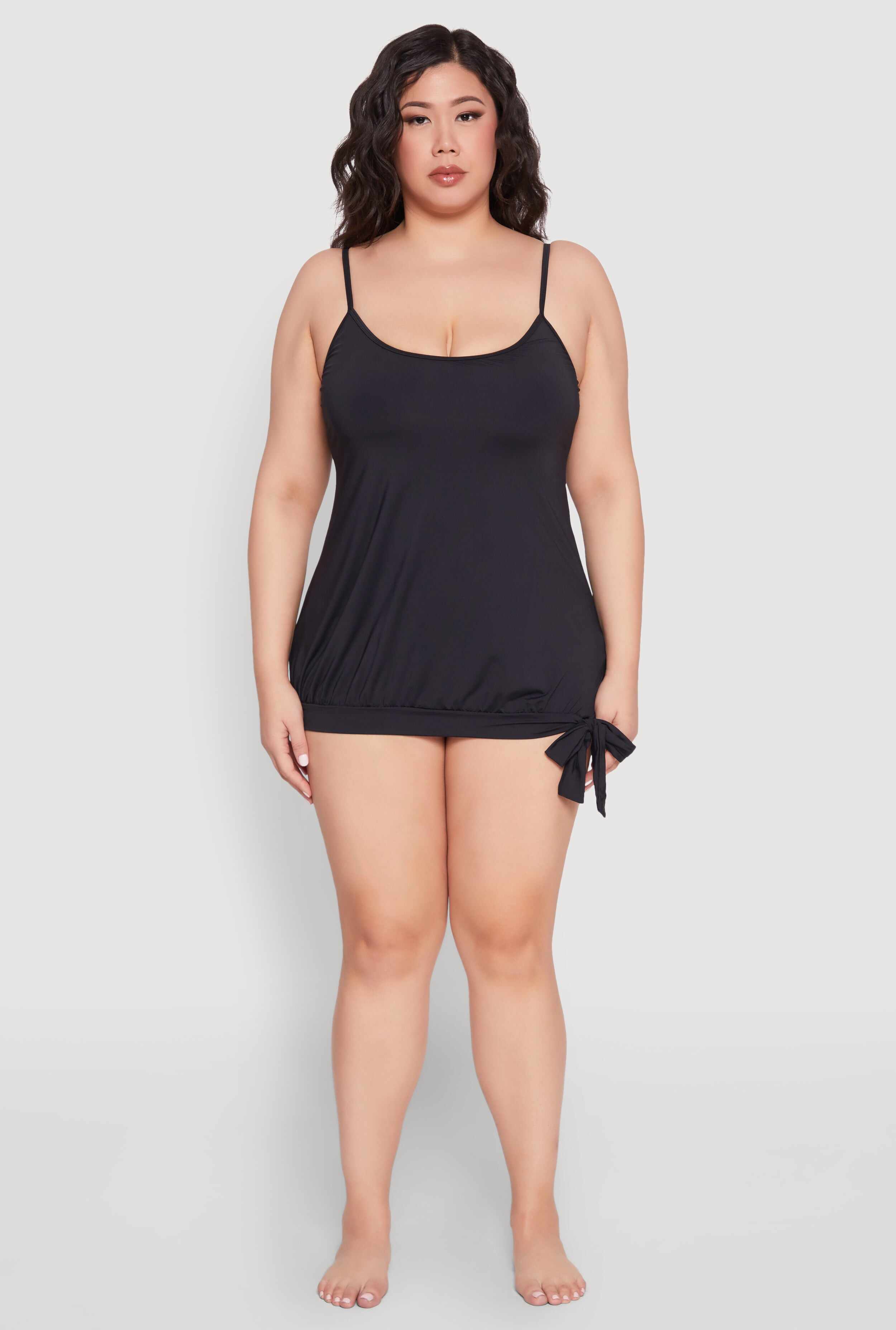 Plus Size Tankini and Bikini Bottoms Set
