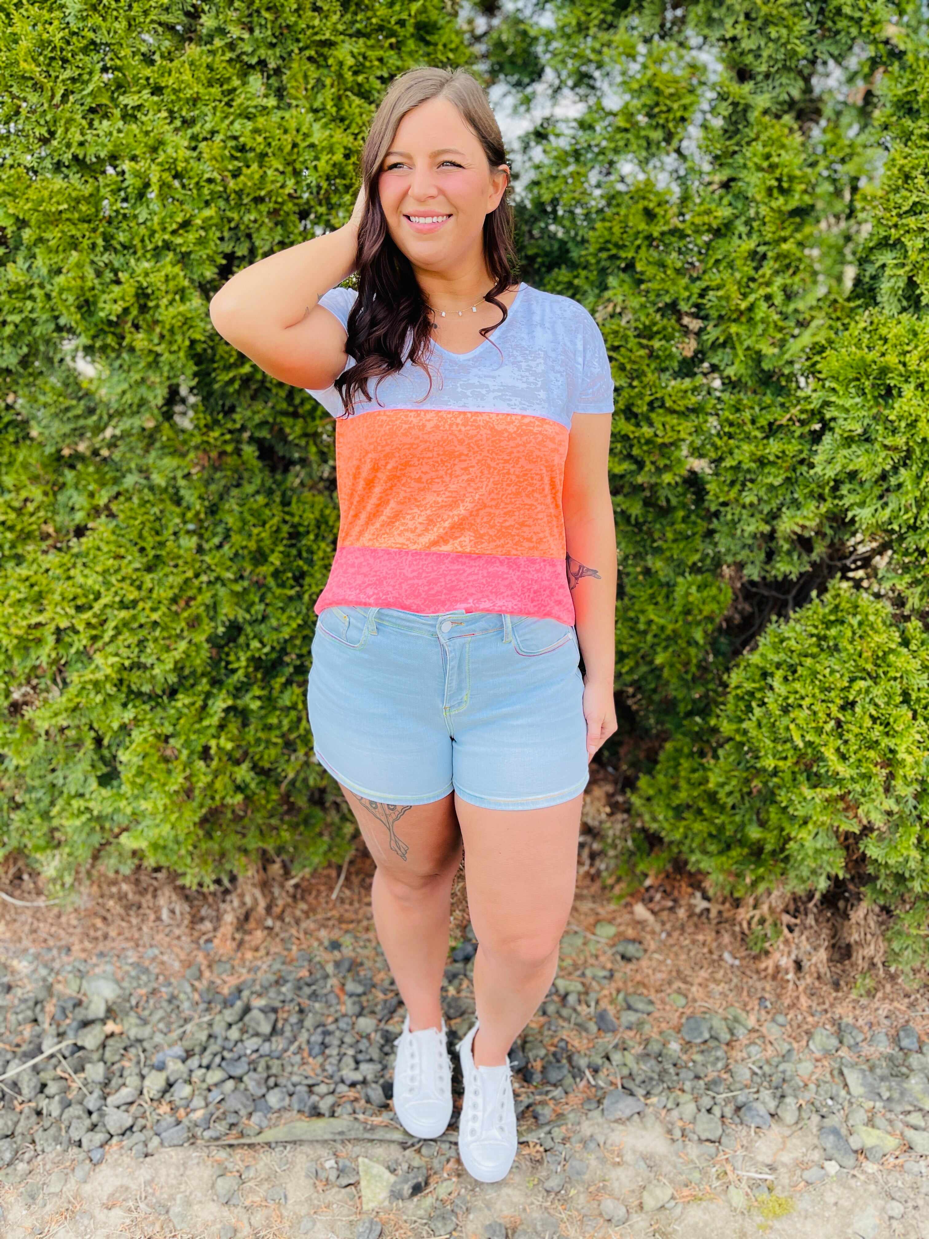PLUS/REG Make Me Happy Rainbow Thread Shorts