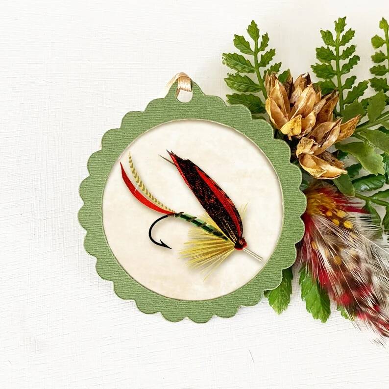 🎣Fishing Flies Handmade Ornament Set of 5