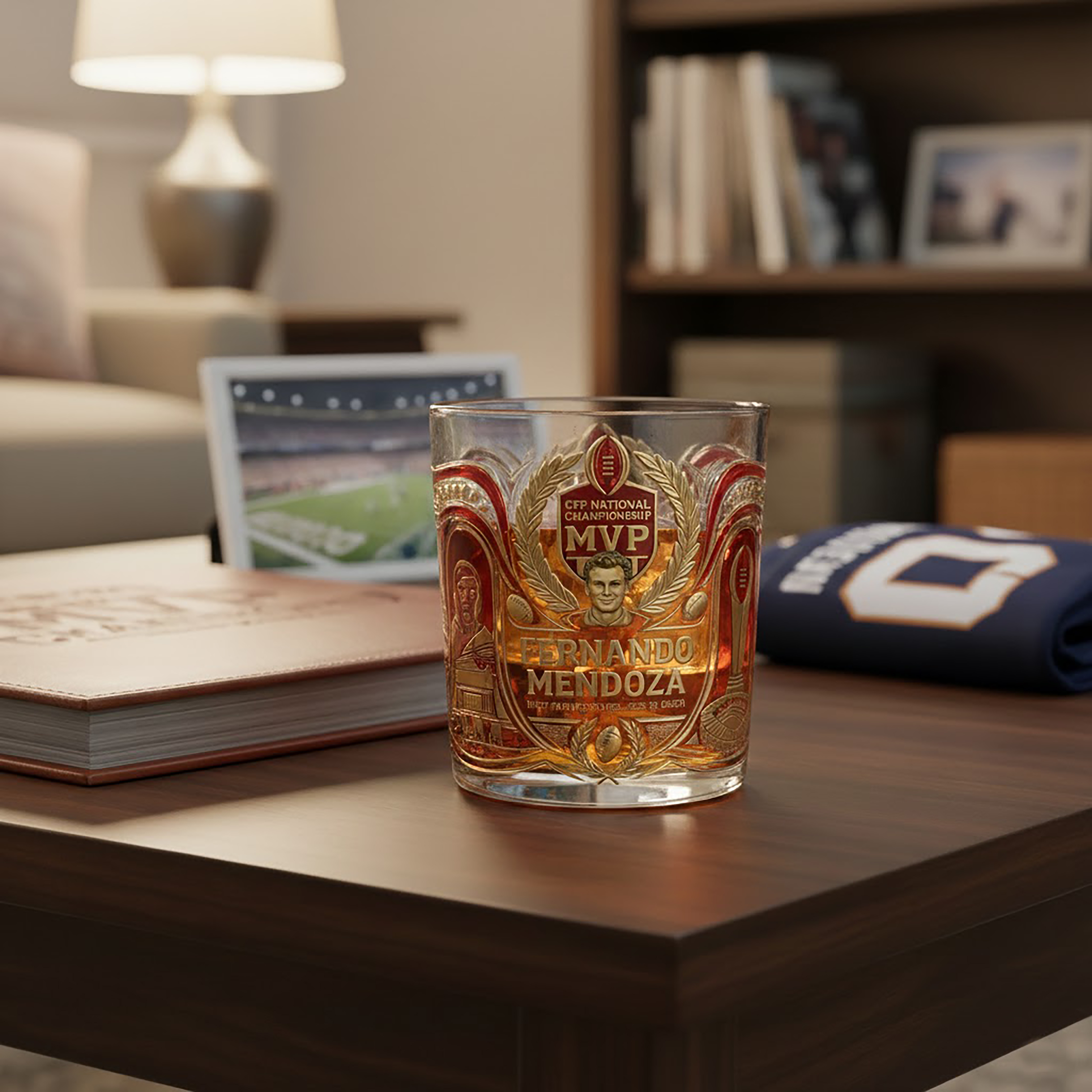 🥃 CFP National Championship MVP – Fernando Mendoza Commemorative Whiskey Glass