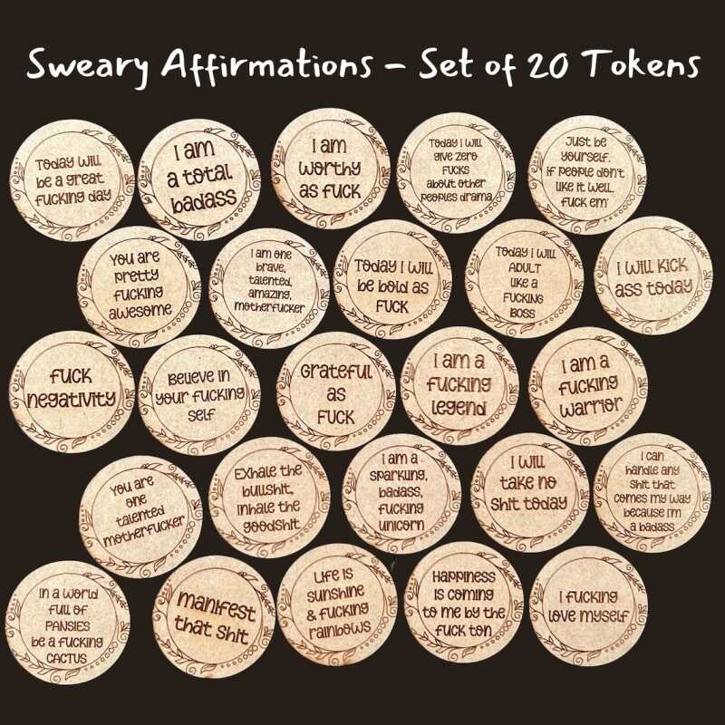 Sweary Affirmation Token Set