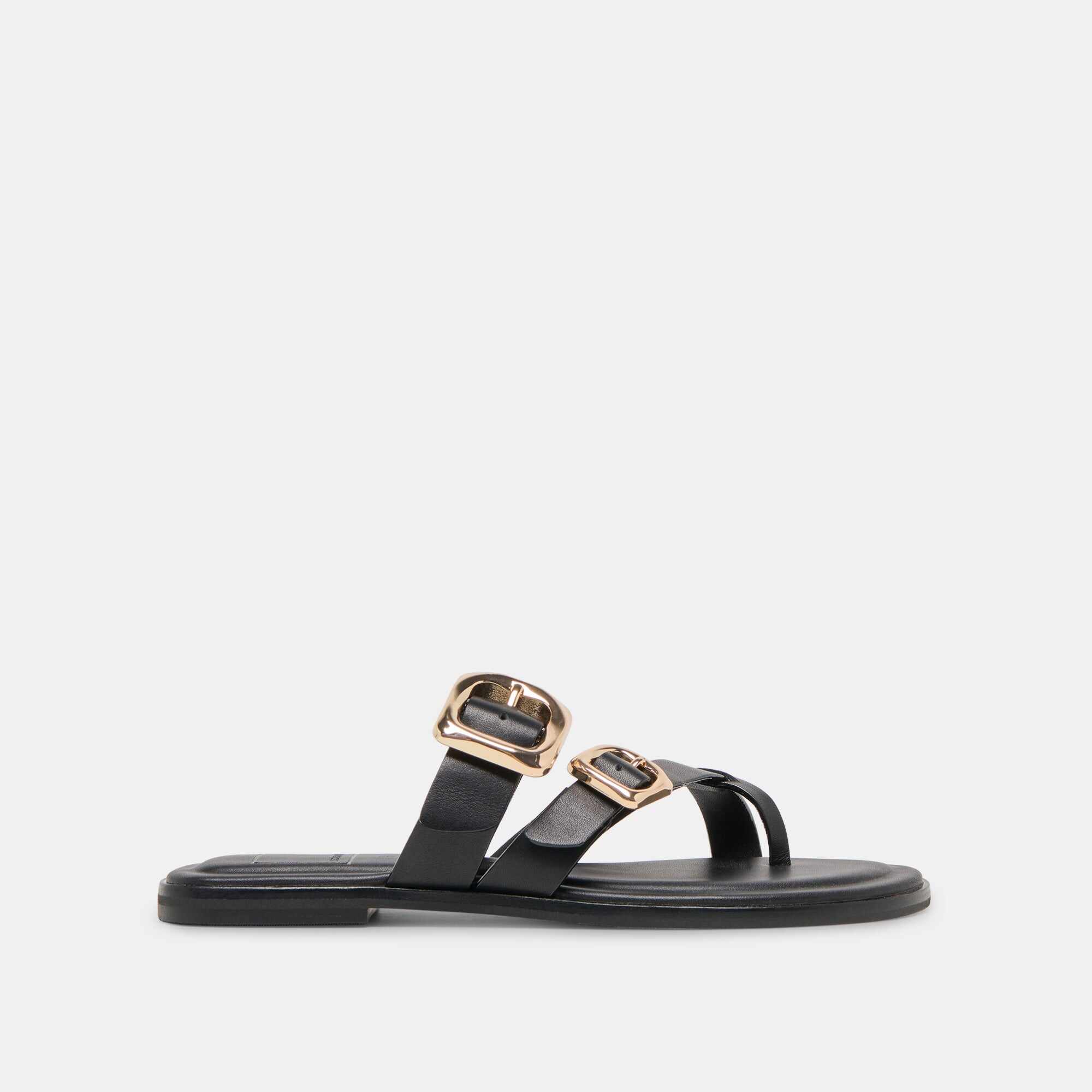 SHORE SANDALS BLACK LEATHER