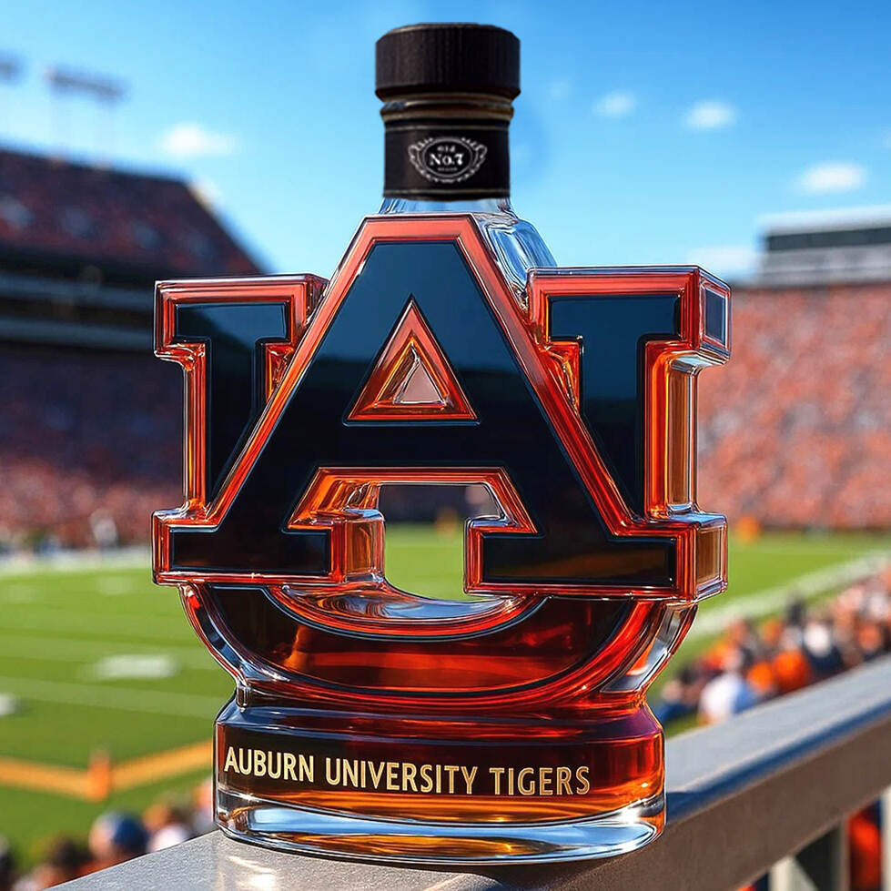Auburn Tigers Whiskey Bottle