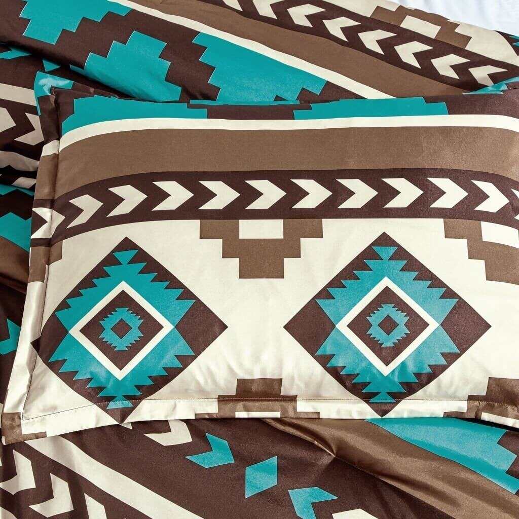 Southwest Navajo Turquoise Aztec Comforter - 6 Piece Set