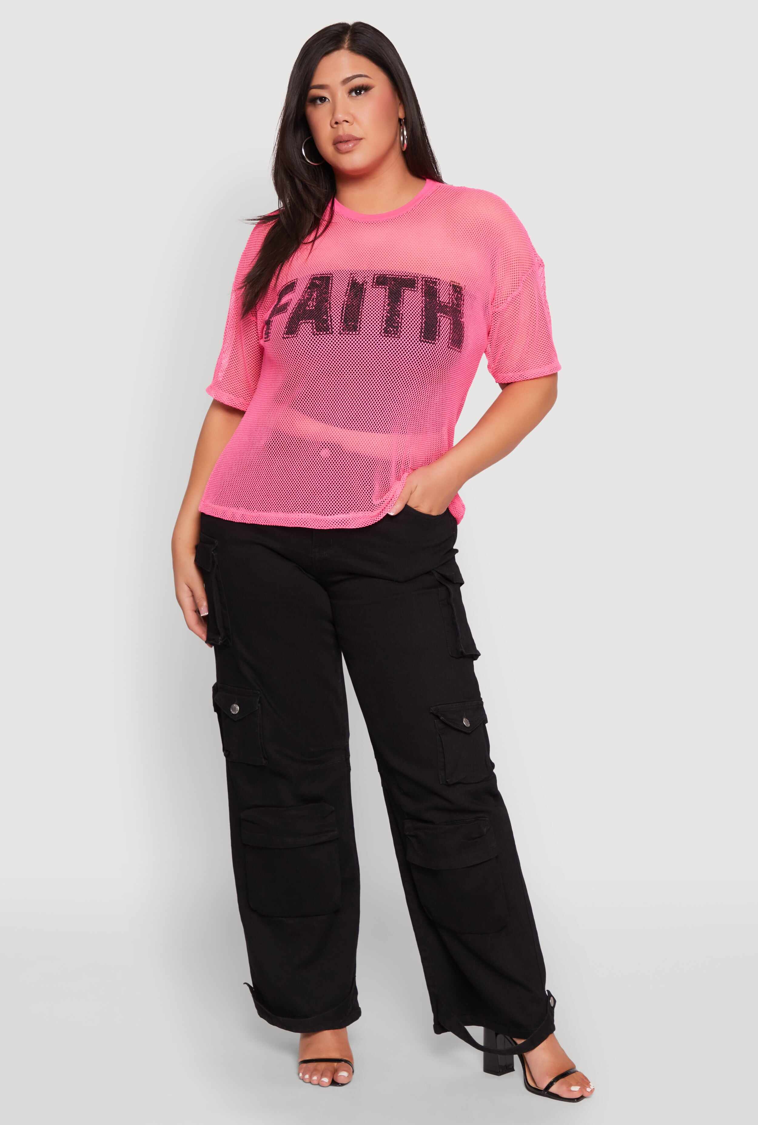 Plus Size Faith Fishnet Top