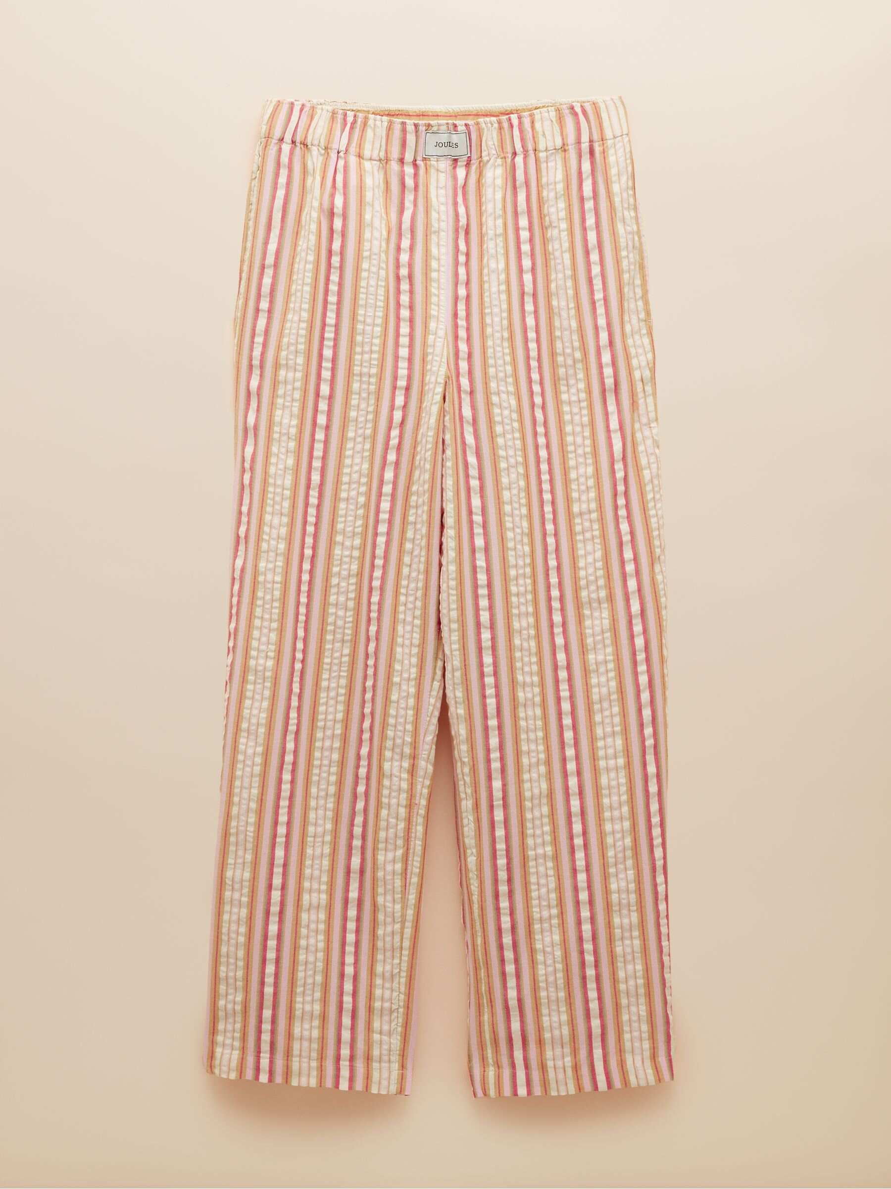 Hallie Orange Stripe Pull-On Cotton Trousers