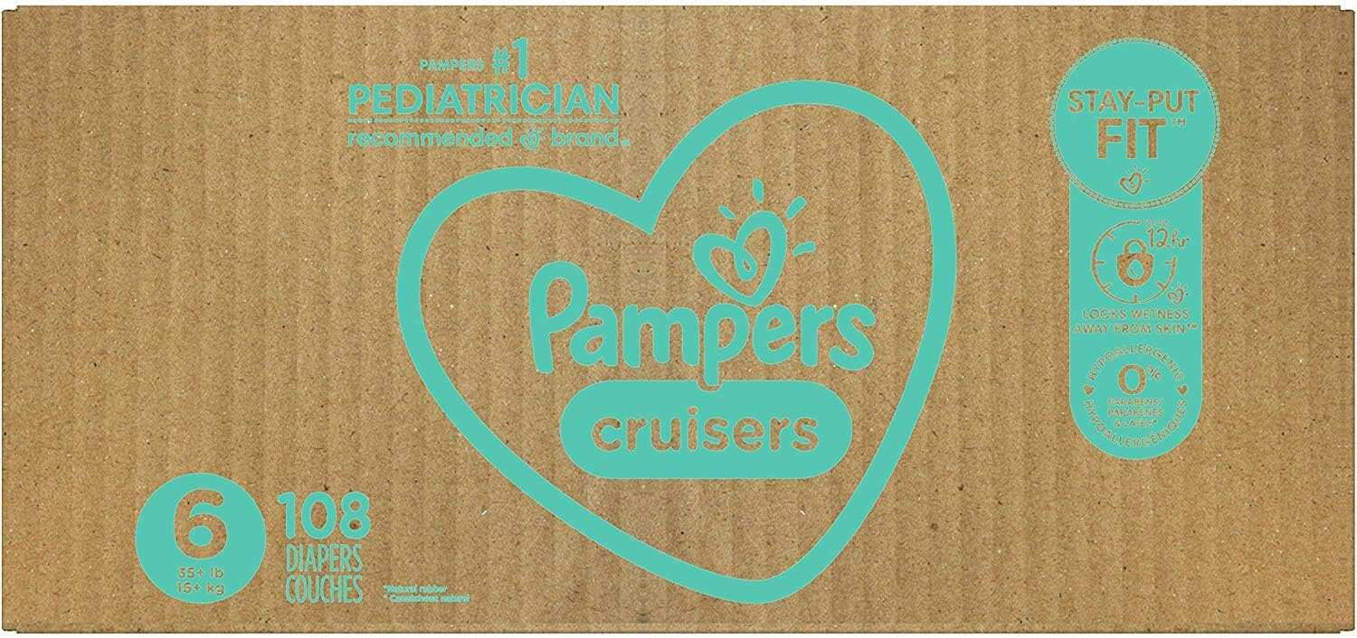 Pampers Cruisers Diapers - Size 5, One Month Supply (128 Count), Disposable Active Baby Diapers with Custom Stretch