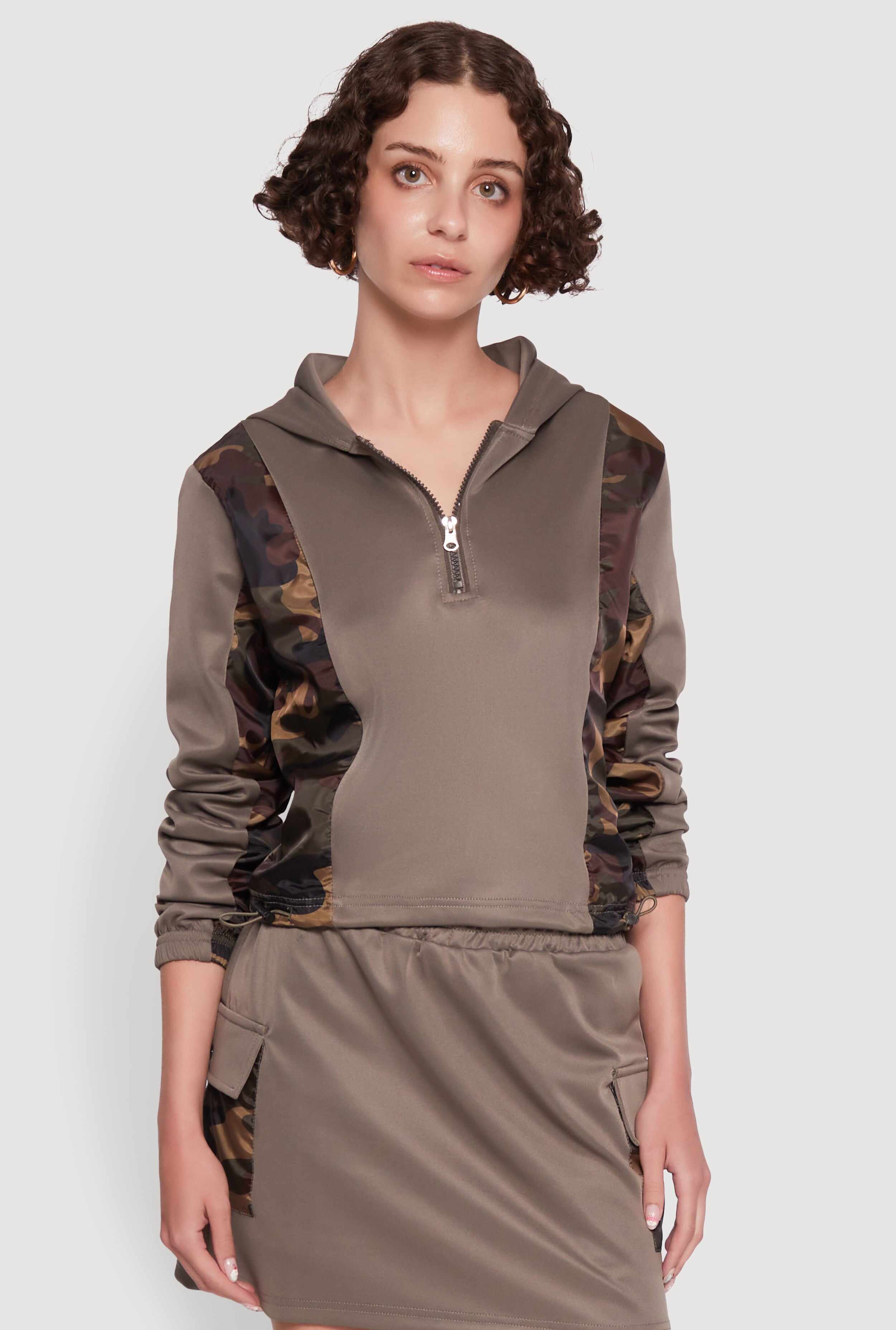 Color Block Quarter Zip Hoodie