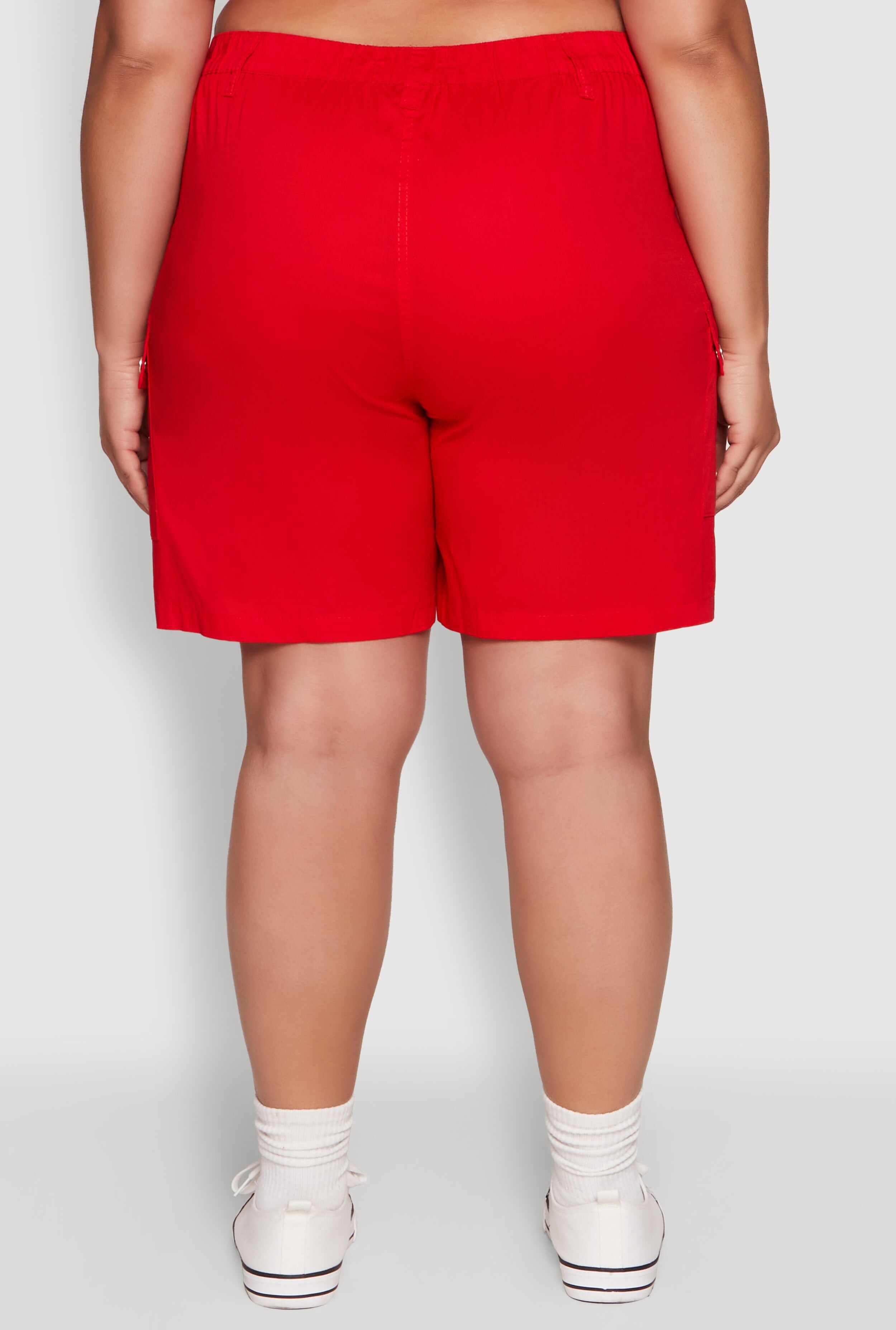Plus Size Stylish High Waisted Cargo Shorts