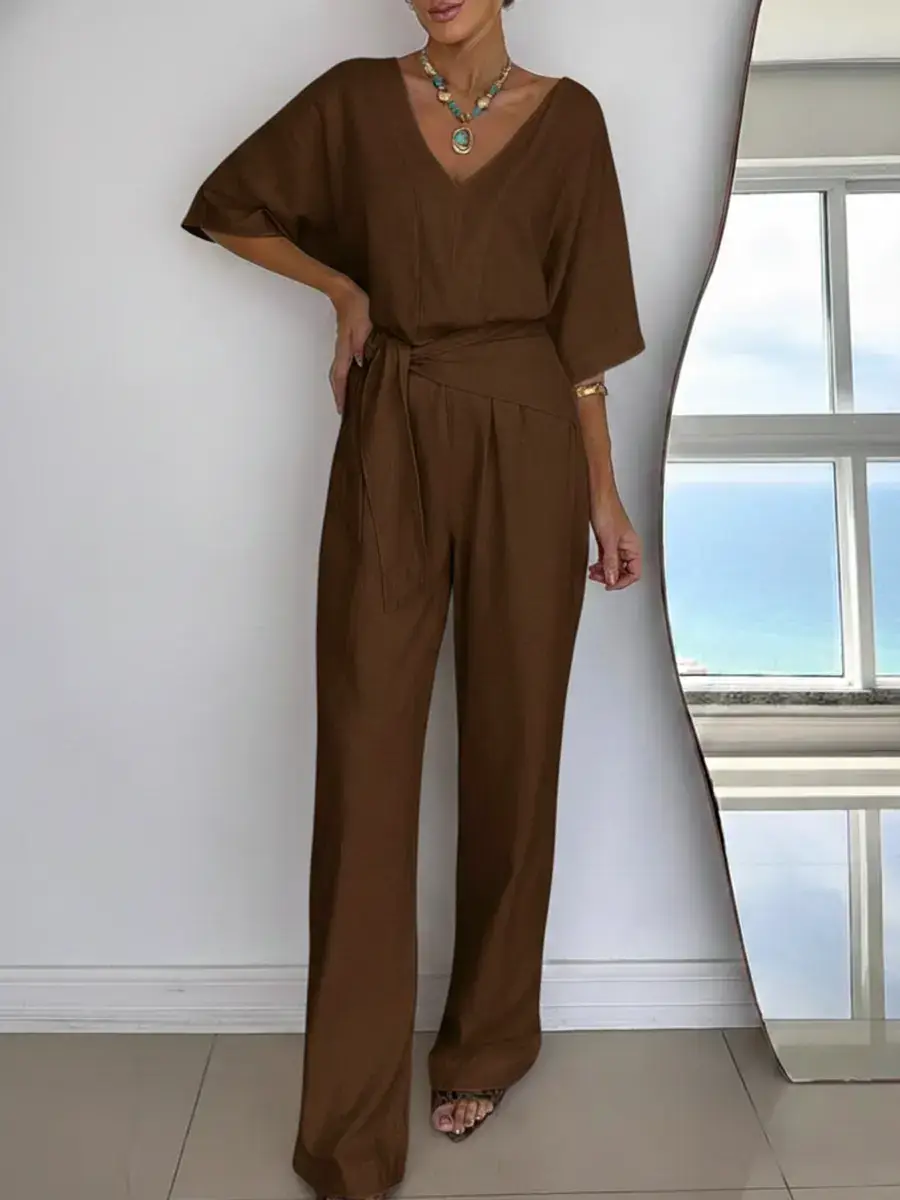 🔥Summer Arrivals🌟Women's Linen And Cotton Jumpsuit
