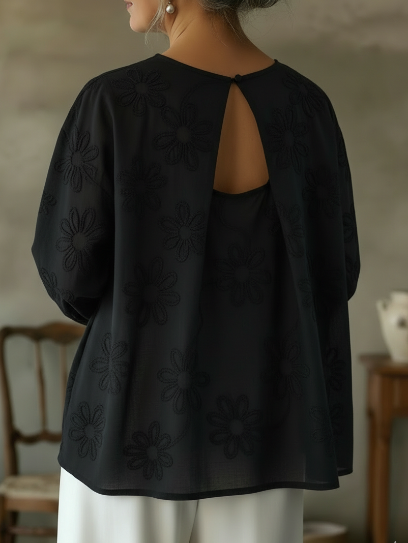 🔥Summer Arrivals🌟Romantic Floral Embroidered Cutout Design Blouse Shirt