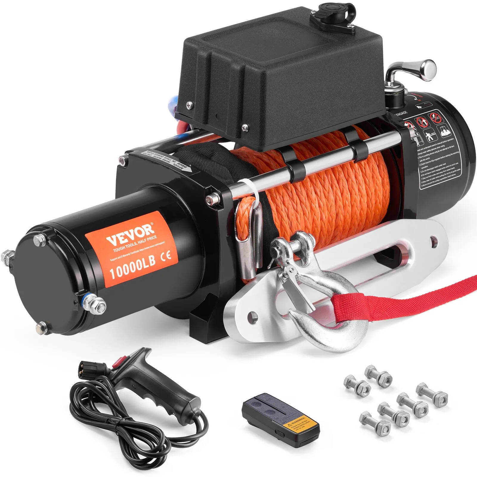 Electric Winch, 18,000 lb, 12V DC Truck Winch with Φ7/16 in x 85 ft Steel Cable Roller Fairlead Wireless & Wired Remote Control, IP55 Waterproof for Towing Off-Road SUV Jeep Truck Trailer Boat