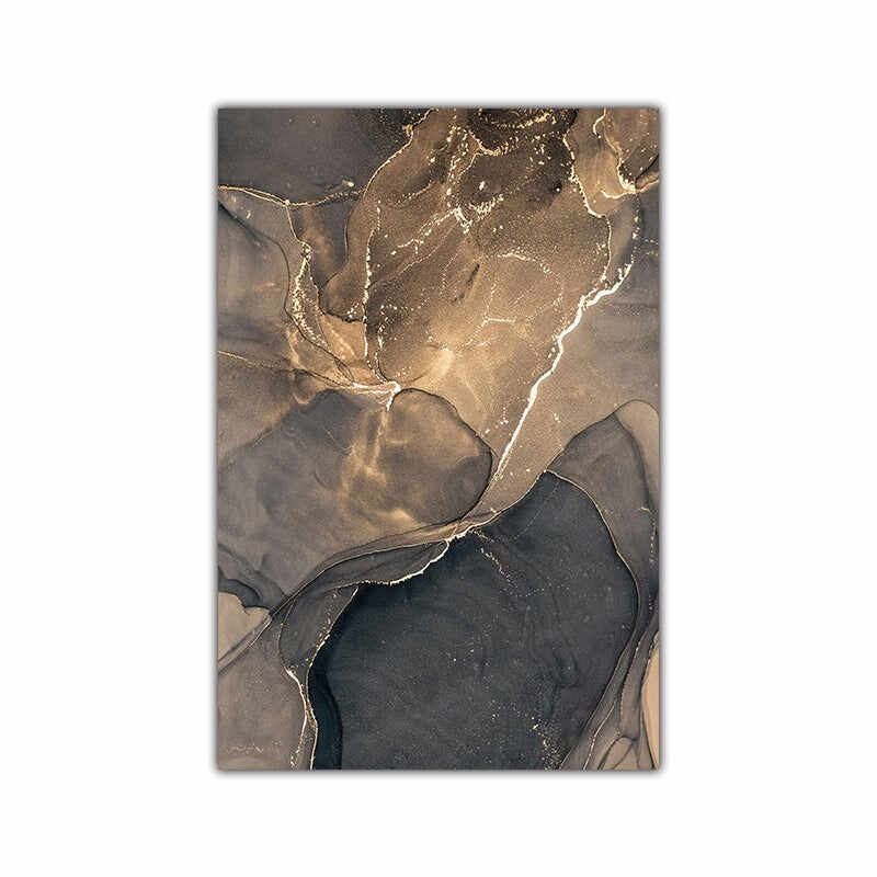 Modern Grey Gold Marble Canvas Wall Art