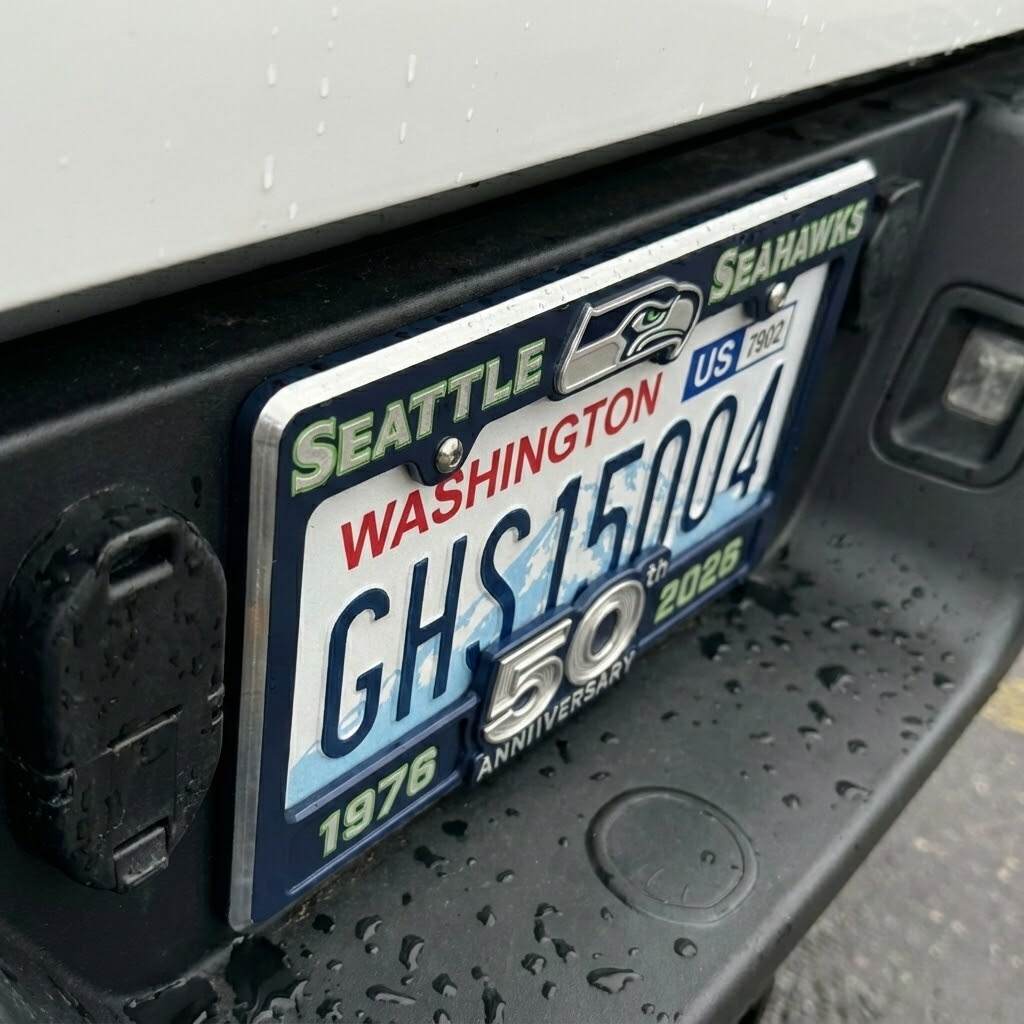 Seattle Seahawks 50th Anniversary Premium Metal Frame (1976-2026)