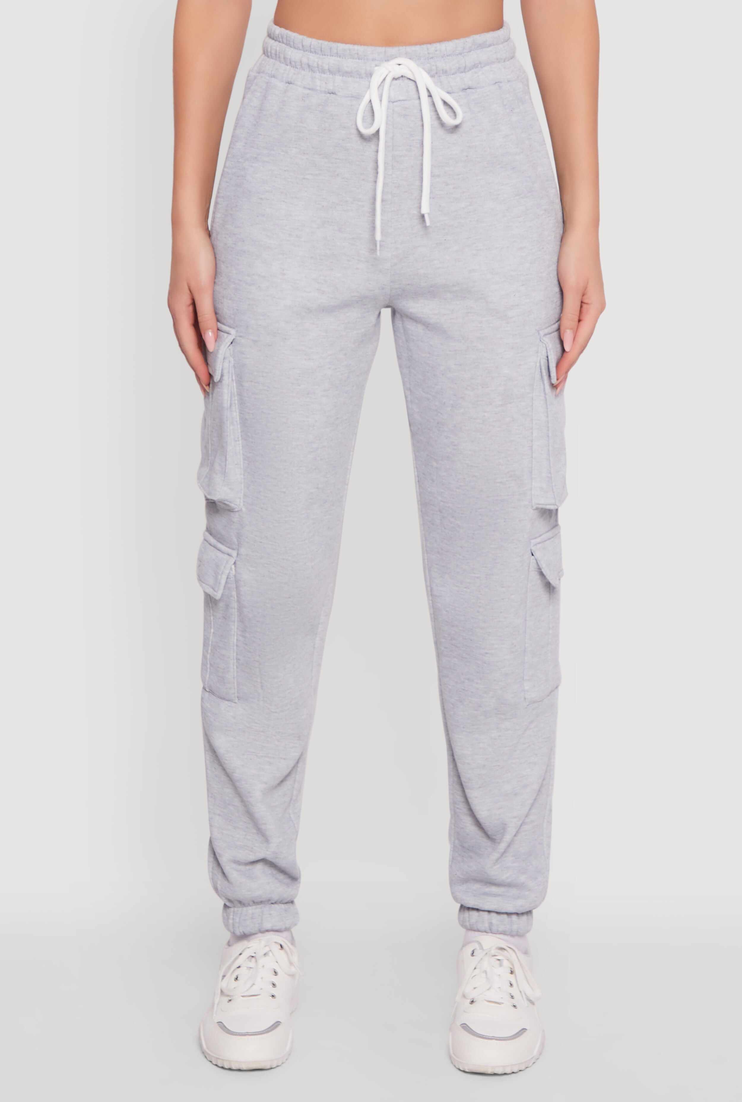 Drawstring High Waisted Cargo Pocket Sweatpants