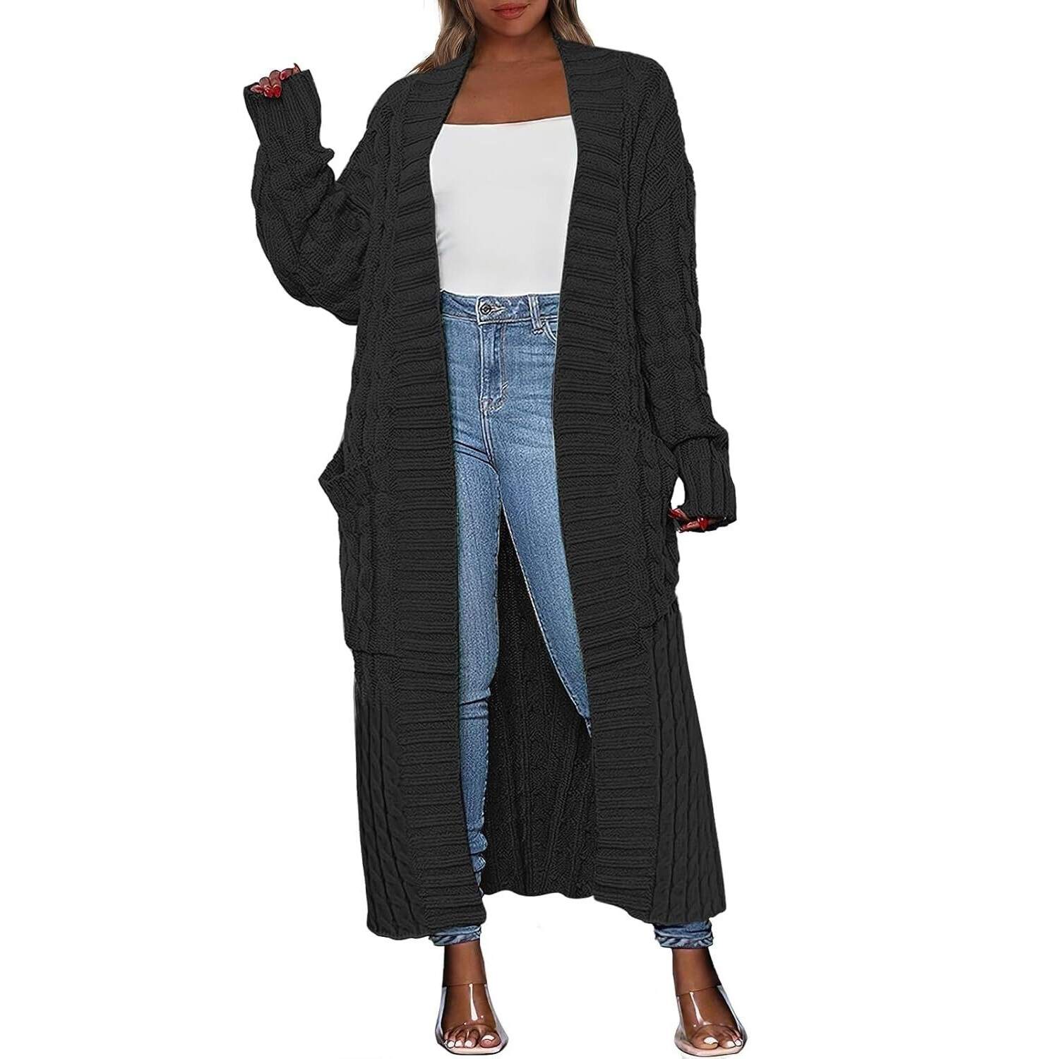 🔥 Last Day For Clearance !-Women's Long Cardigan 2026 Oversized Coat Long Sleeve Open Cardigan Knitted Extra